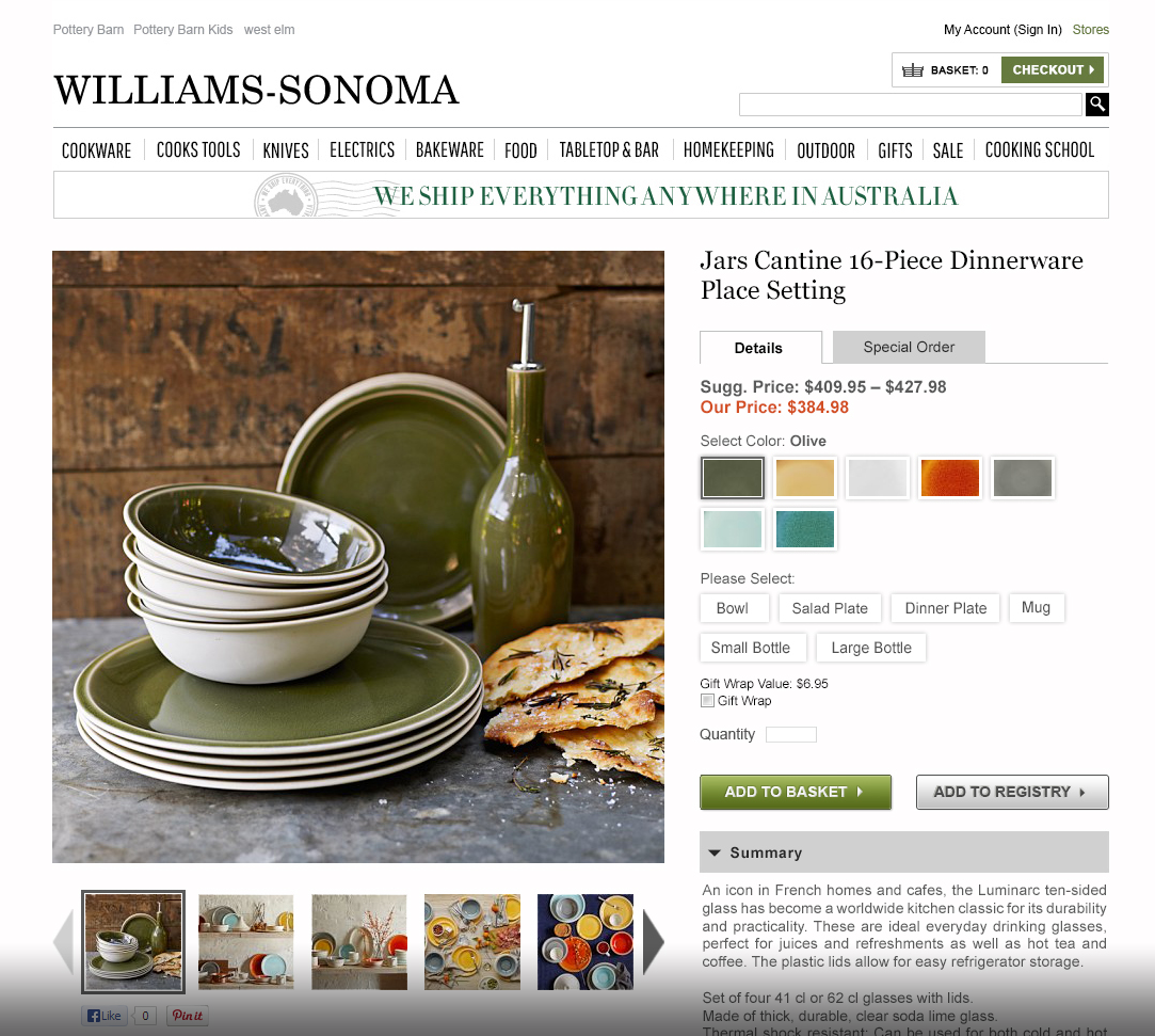 Product Info Page with Special Order Tab