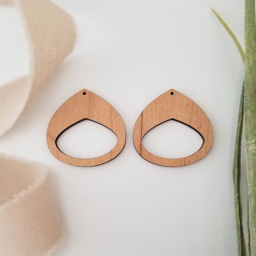 LYUMO 60pcs Wooden Earrings 3 Style Unfinished Earring Blanks Kit Teardrop  DIY Earring Pendants Stylish DIY Craft Jewelry Hand Made Supplies 