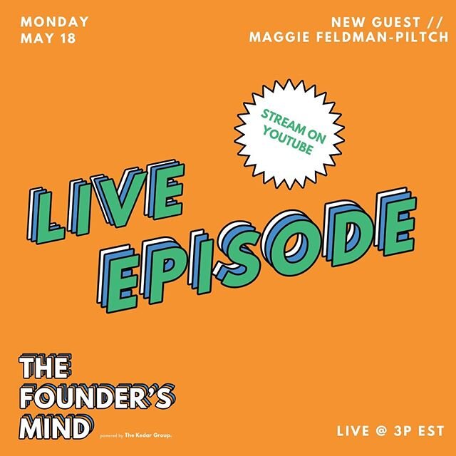 🚨 The Founder&rsquo;s Mind is going LIVE 🚨 Mondays at 3p EST kicking off with Maggie Feldman-Pitch founder of #natsecgirlsquad. Tune in at 3p EST... TODAY 🚀  find the stream through the link in bio. Can&rsquo;t make it today? Don&rsquo;t worry, we