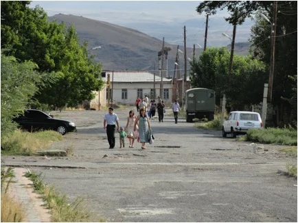 Not all of Armenia’s villages are “natural”; that is, some were the result of politically-driven relocations during Soviet times, notwithstanding the availability of critical natural resources, such as drinking water. Although factories and businesses once abounded in many of these areas, and poverty was not as rampant as it is now, water pipes were never constructed for those living there. The Armavir region is home to several of these kinds of villages, which continue to receive weekly rations of water by truck as they did when they were first established under the Soviet system. Photo courtesy of Kirk Wallace.