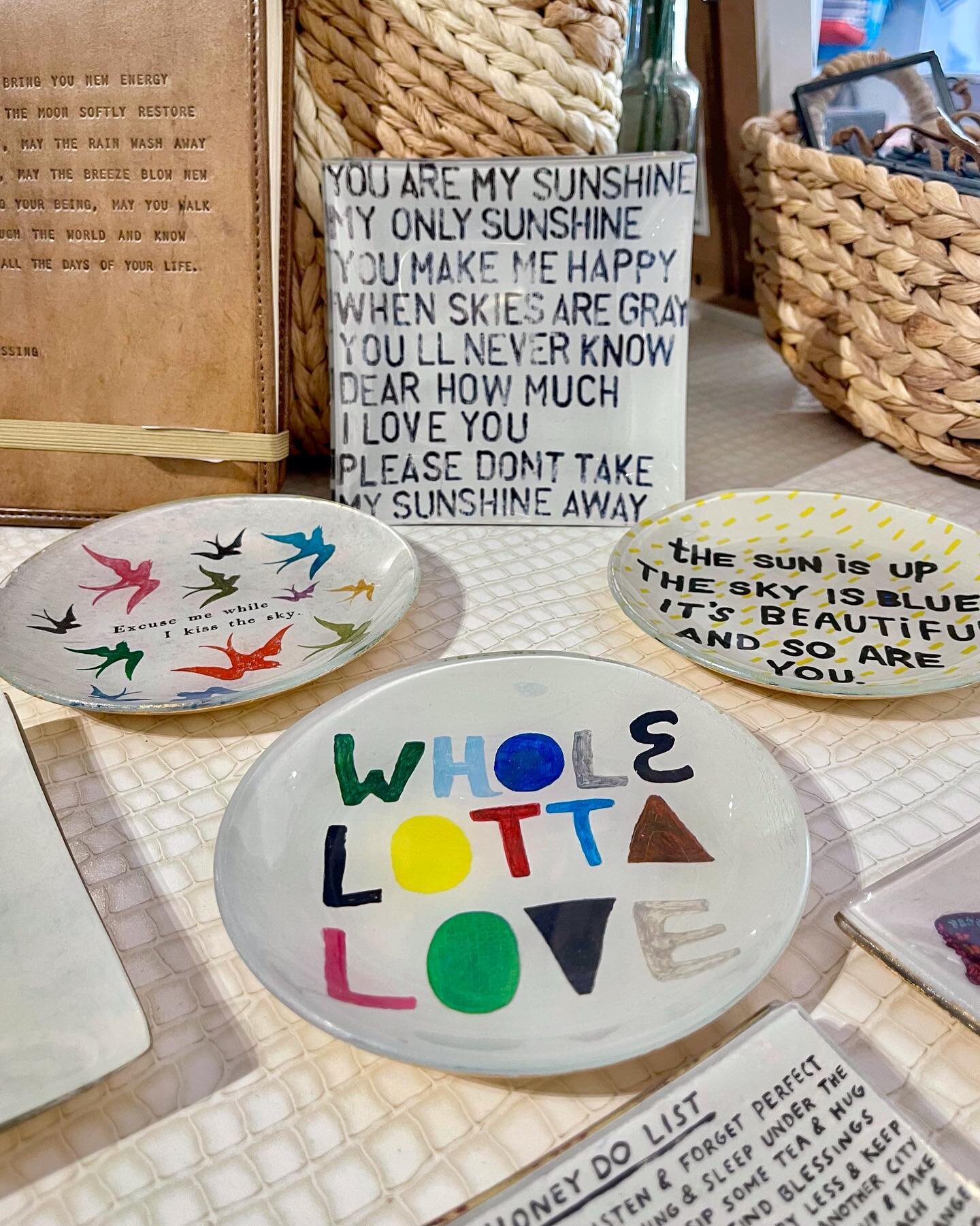 New Sugarboo plates are in! Stop by the Novato store and check out all the beautiful designs and sayings! #downtownnovatobusinessassociation  #downtownnovato #shoplocal #redhillshoppingcenter