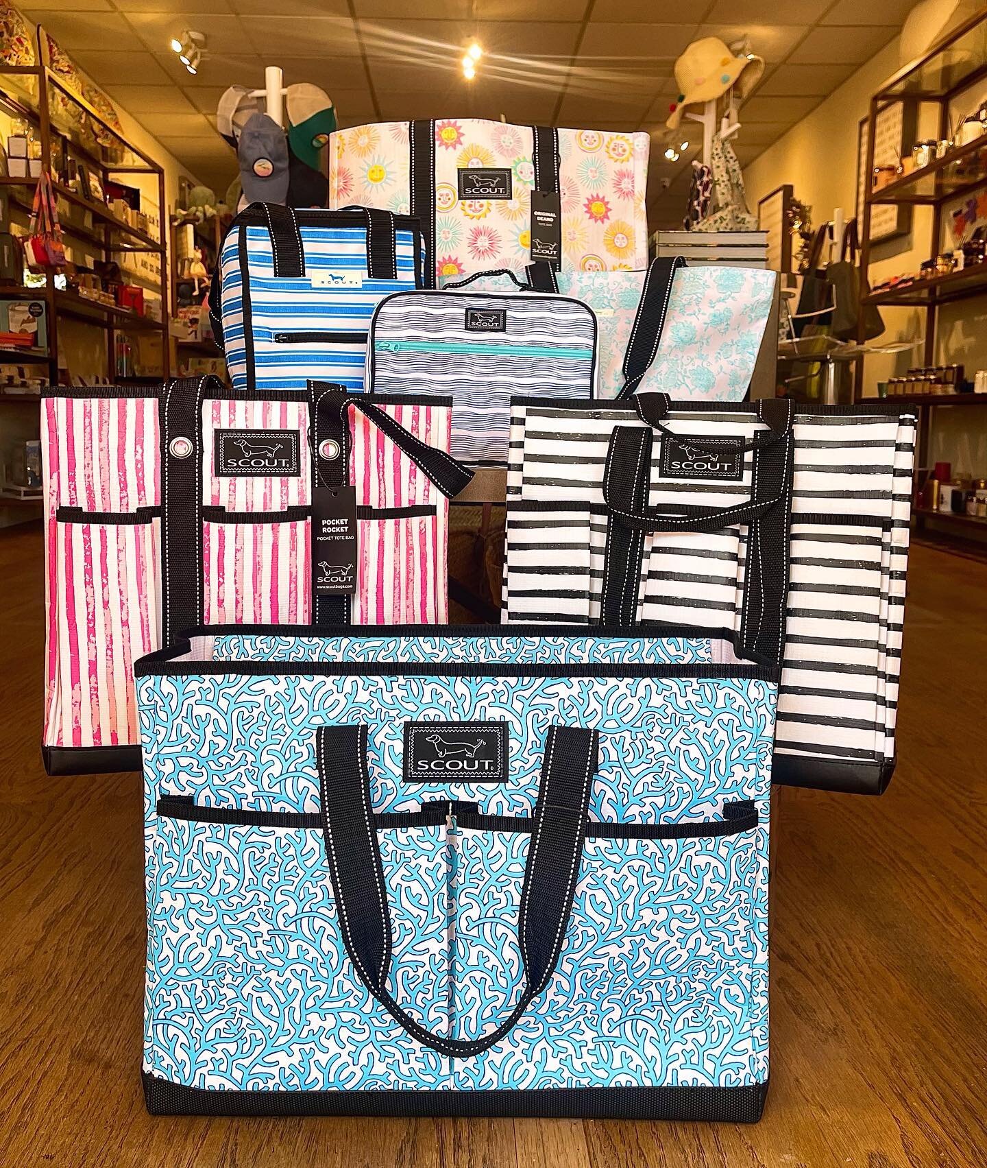 Get summer ready with the perfect beach bag!! These Scout bags are great for everyday errands or fun trips to the beach. ☀️🏖🌴 Come by and see all the fun patterns we have at Jolt!

#downtownnovatobusinessassociation #downtownnovato #novatosmallbusi