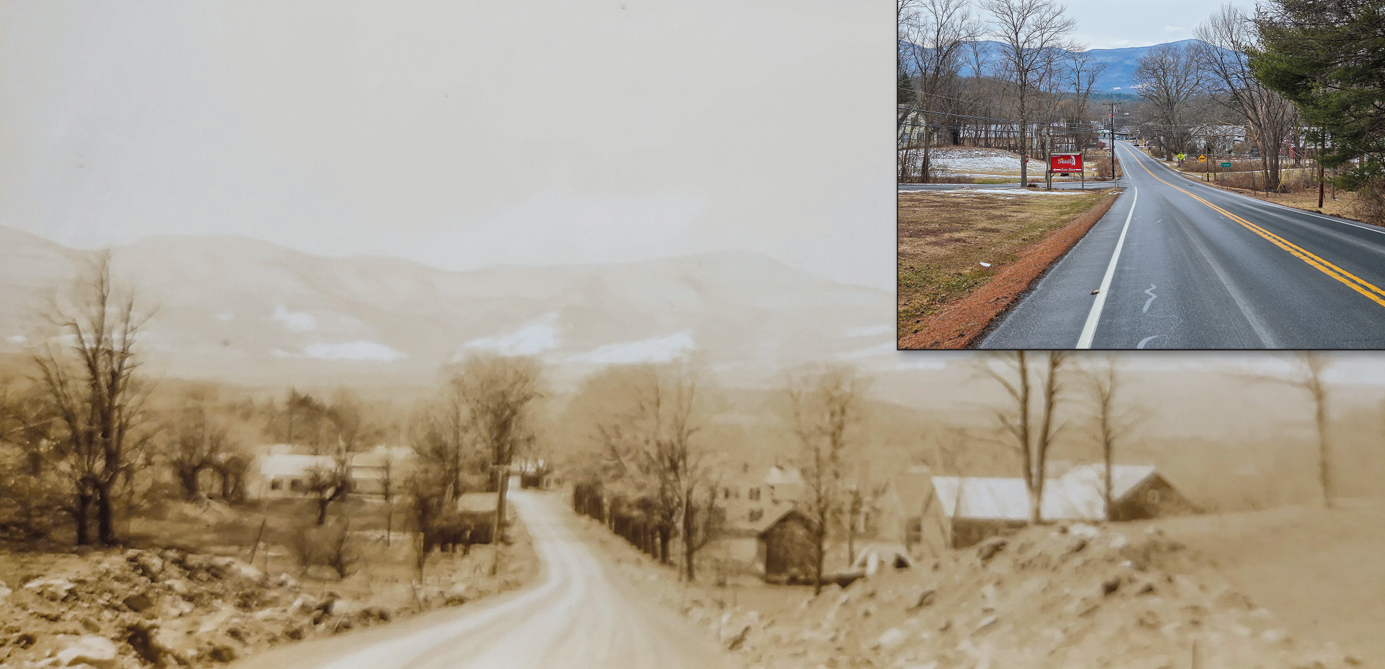 March 2026 - Freehold View 1929
 

 
Needing to accommodate a burgeoning automobile culture, major roadways between hamlets were transformed into State Roads. This 1929 view of the dusty road leading into Freehold was taken about 100 yards north, or 