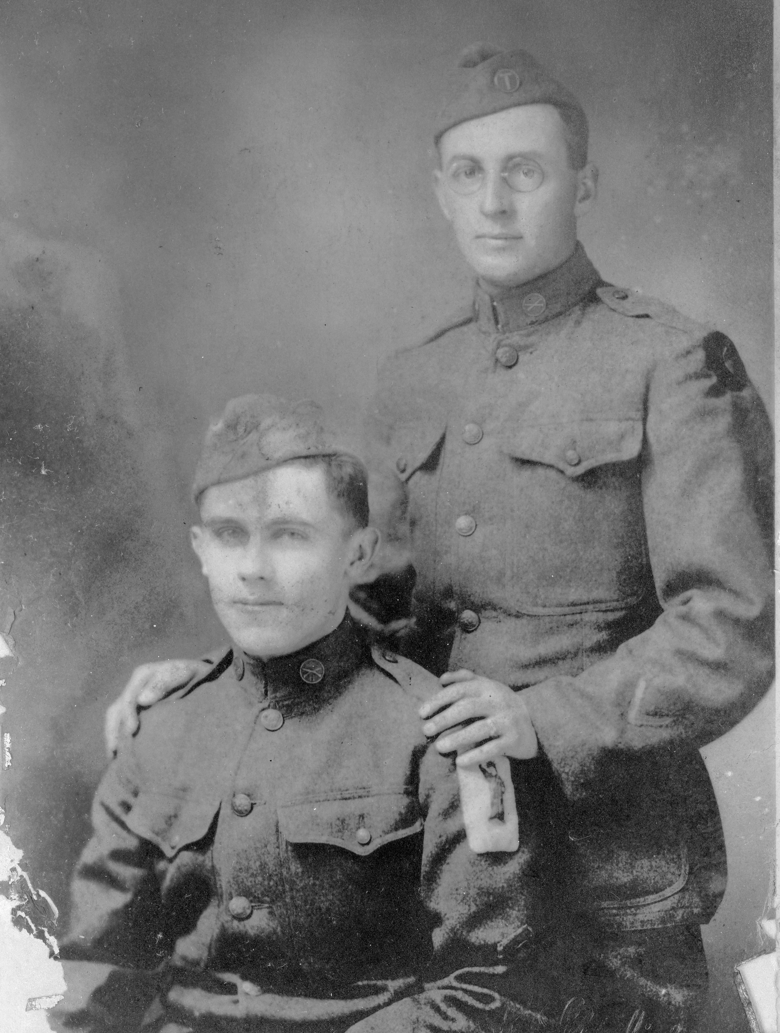 Louis Tremmel and William E. Brady in their uniforms during the First World War.