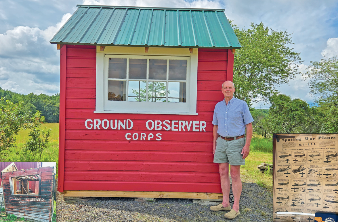 August 2026 – Preisner tower restoration
 

 
Plane-spotting “towers” were erected around the country in the early days of World War II. Meant to involve the local communities and formed to train local volunteers to spot enemy aircraft, these structu