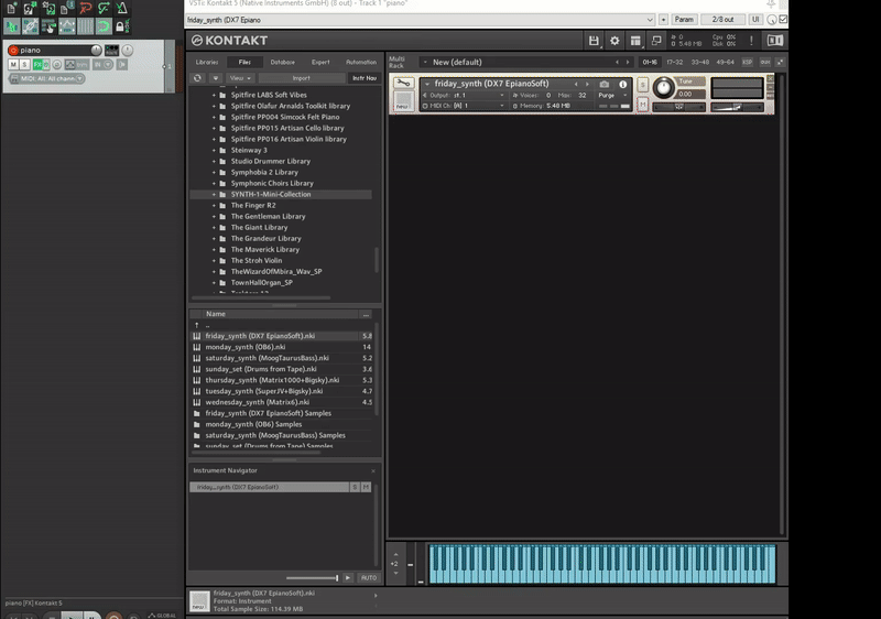 setting up a Kontakt 5 virtual instrument with the 22-edo microtone scale