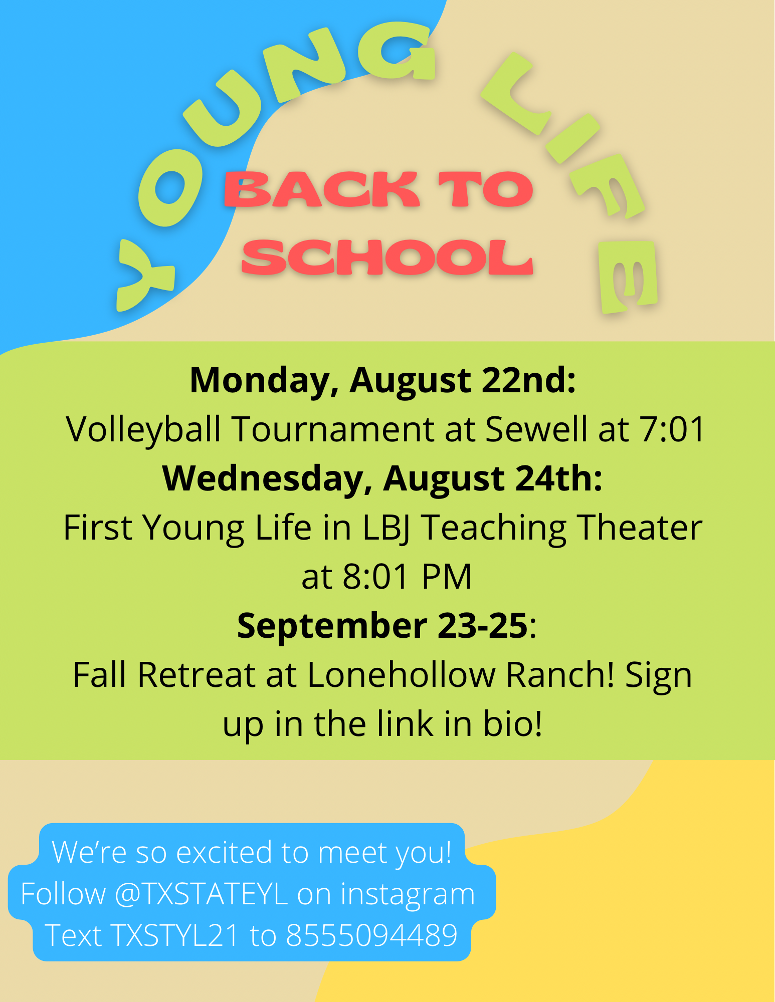 Kick Off Events — Hays County Young Life