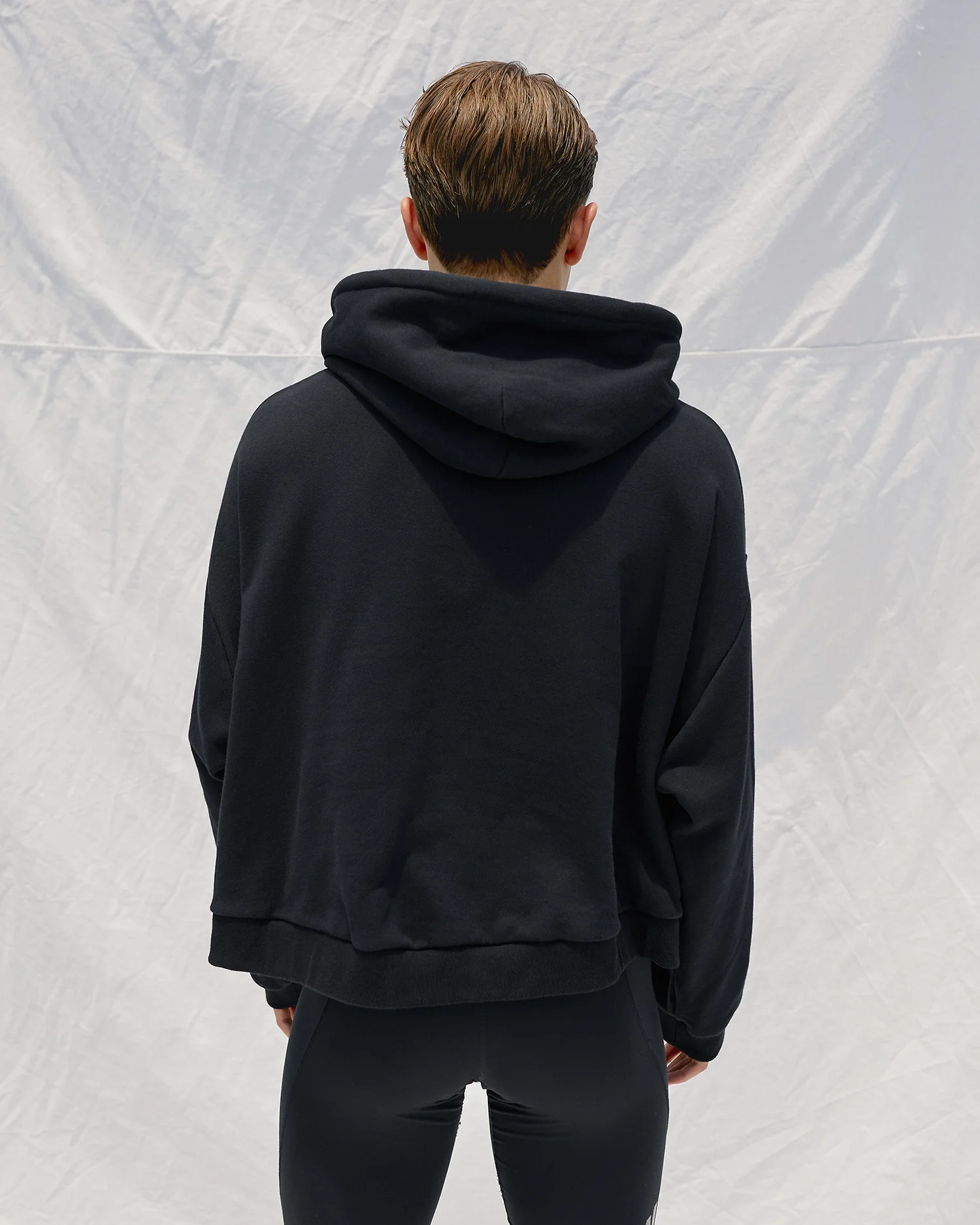 Black Oversized Hoodie. Dropped Shoulders.