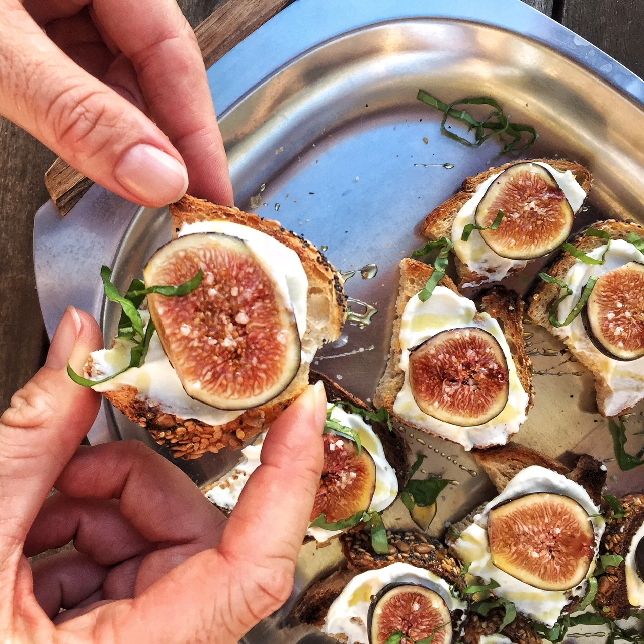 Figgy Toast with Whipped Ricotta & Basil