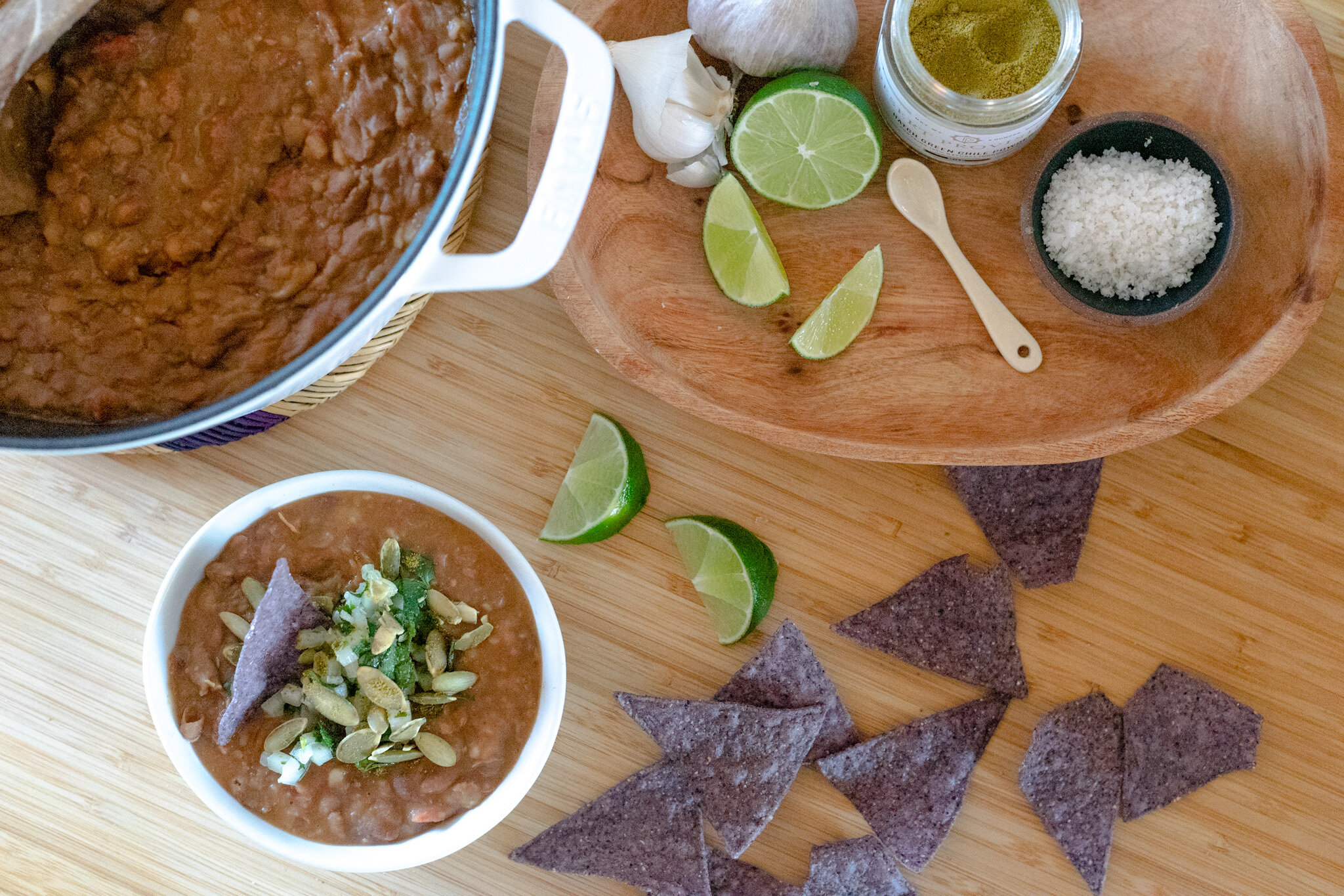 Smashed Beans with Green Chile
