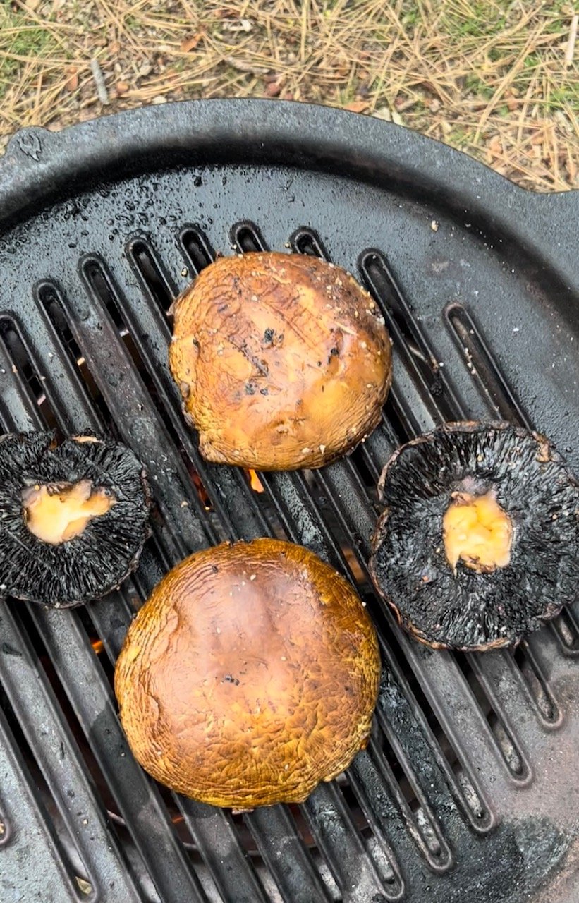 Camp Kitchen Grilled Portobello Mushroom & Swiss Burgers Desert