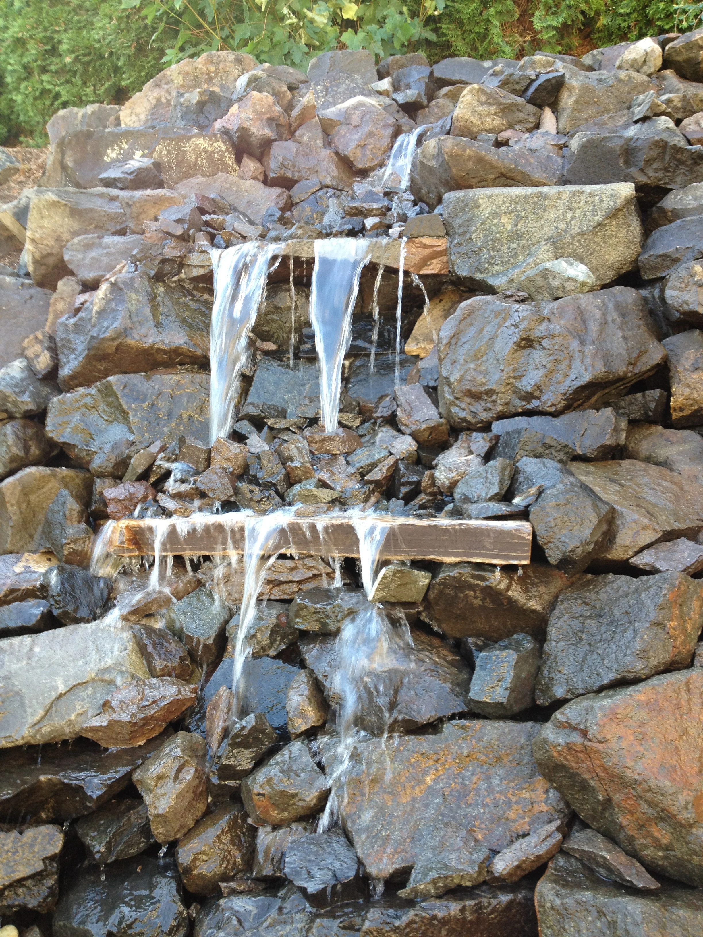 Custom Water Feature Retaining Wall Johnson Family