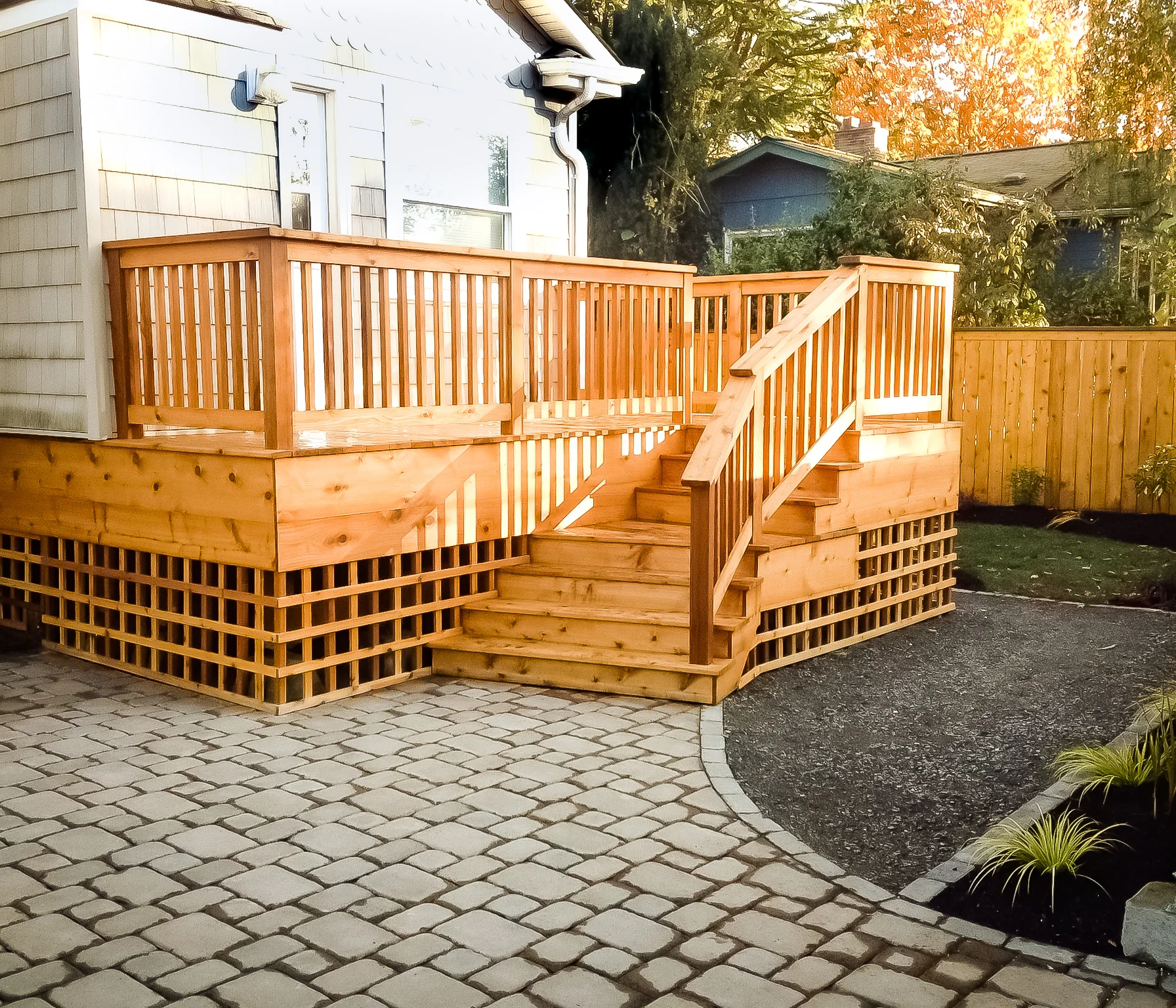 Custom Deck, Retaining Wall and Landscaping for the Massico Family