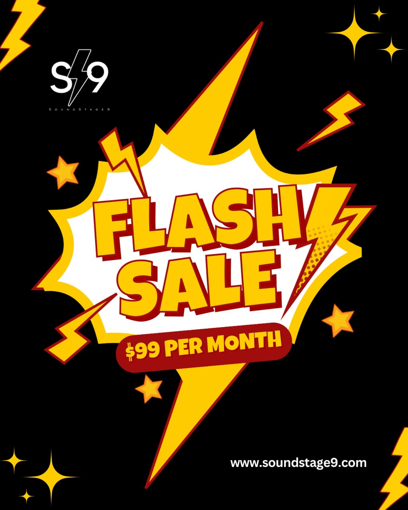 🚨 FLASH SALE &ndash; HUGE DEAL! 🚨

For 5 DAYS ONLY (March 10-14), we&rsquo;re offering an INSANE deal at Sound Stage 9! 🎶🔥

✅ NO Registration Fee! (Save BIG 💰)
✅ ONLY $99/Month for 3 Months!
✅ Learn from a Grammy-winning team! 🏆🎸
✅ New and ret