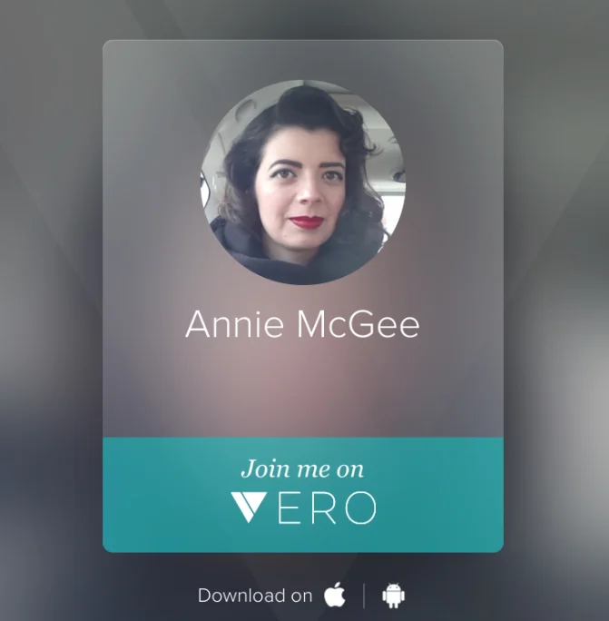 Vero's sharing card