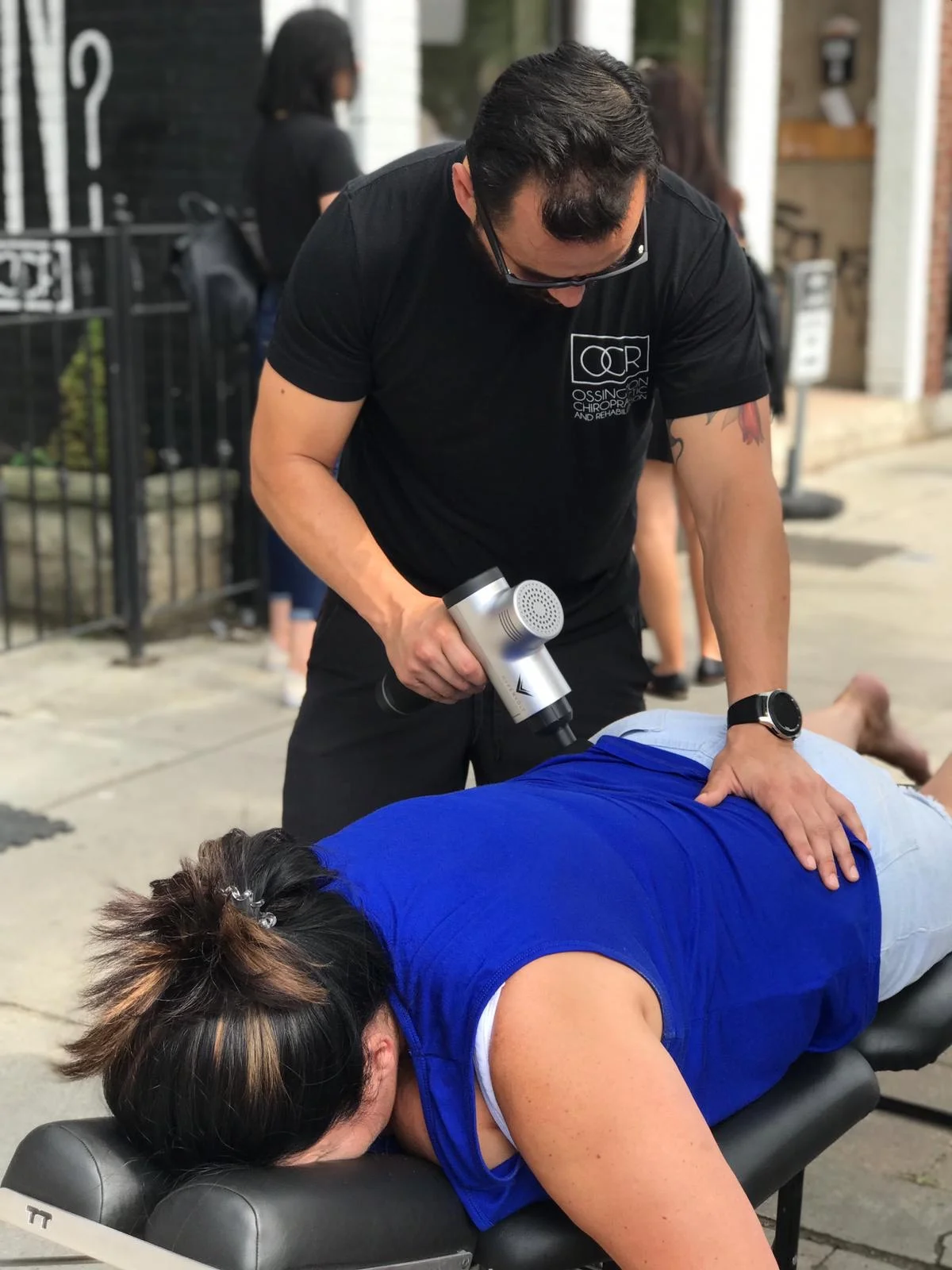 physio+chiro assistant, Cristian with Hypervolt