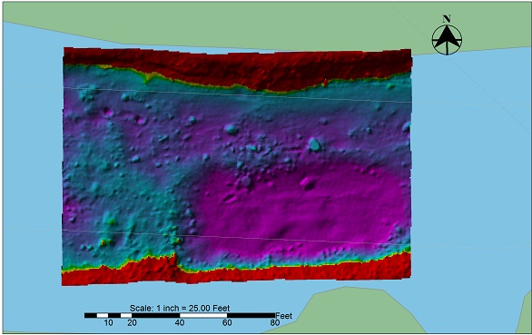 Post-dredging survey, concentrated in one particular area