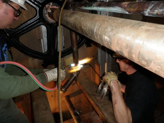 Silver solder final plumbing installation