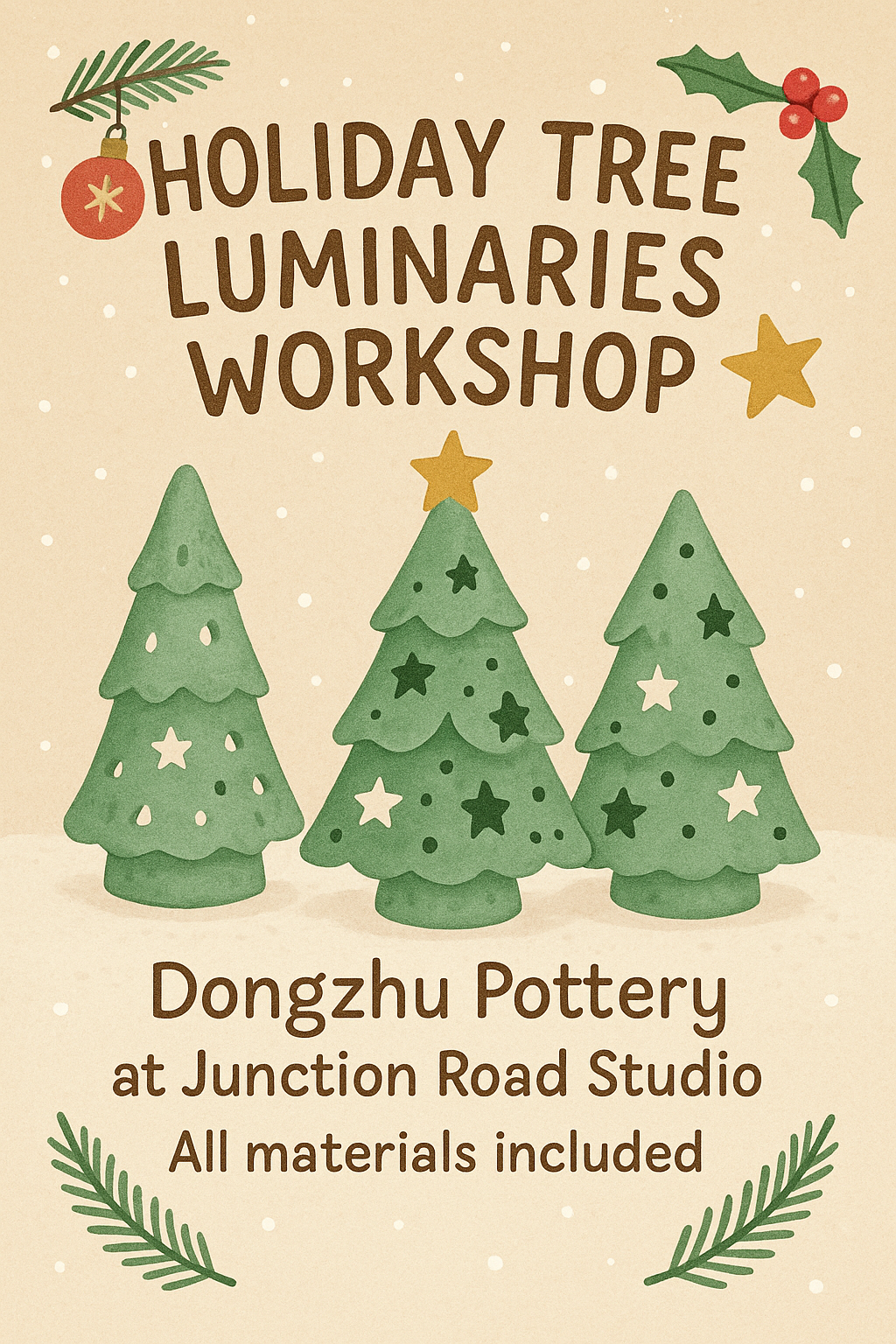 HOLIDAY TREE LUMINARIES! Wed, 12/17,  2-3:30 PM (Junction Rd)