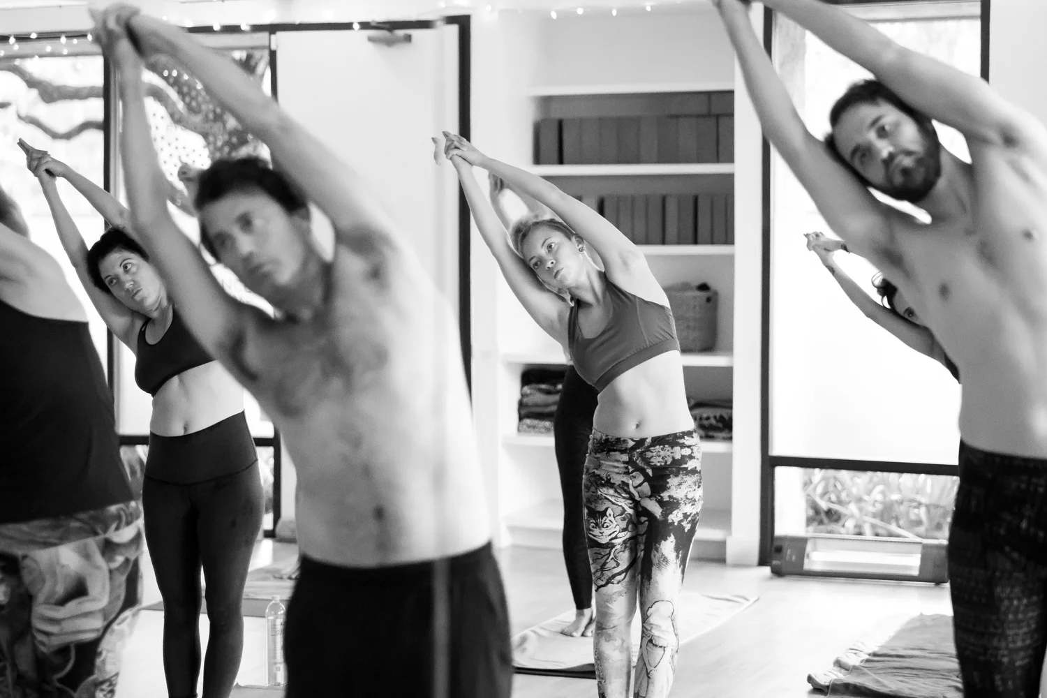 Hot yoga teacher training session