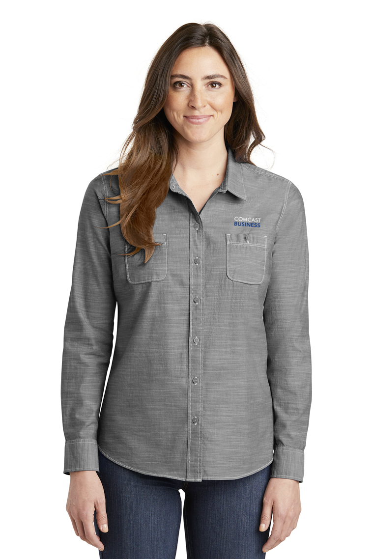 Port Authority® Ladies Slub Chambray Shirt — All C's Promotions - Main Image