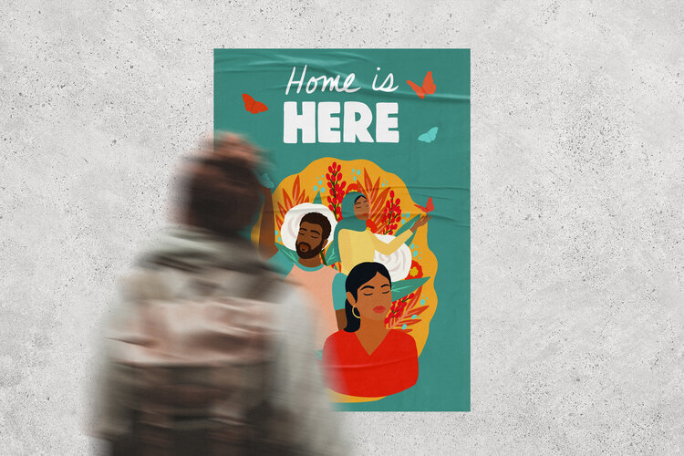 Poster “Home is Here” (Dok Shirien Damra)