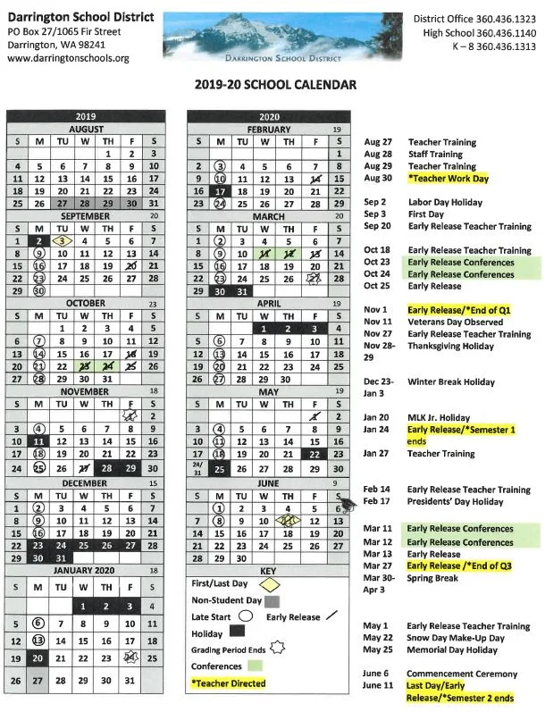 201920 Calendar — Darrington School District
