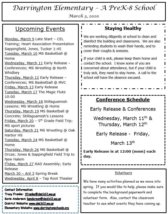 Darrington Elementary Bulletin — Darrington School District