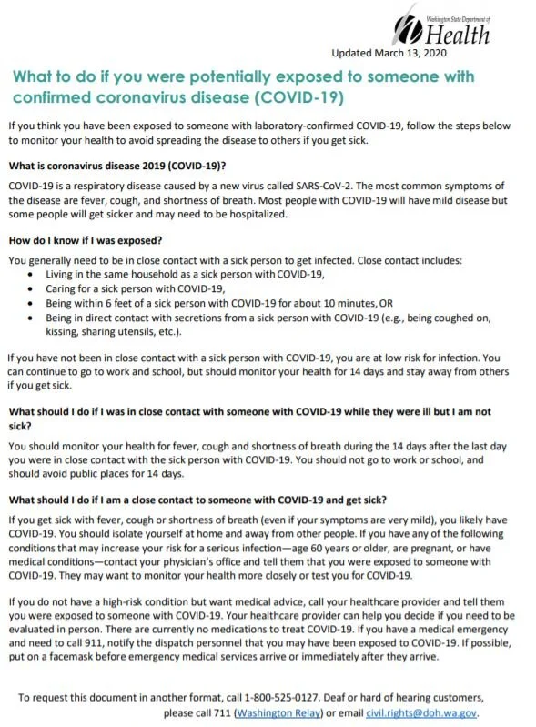 WA DOH Guidelines What if I have been exposed to COVID19