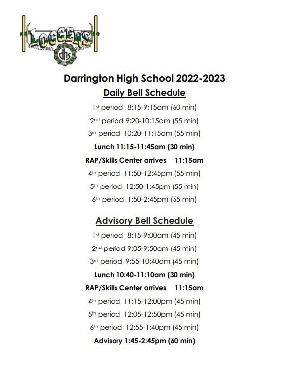 High School Bell Schedule — Darrington School District