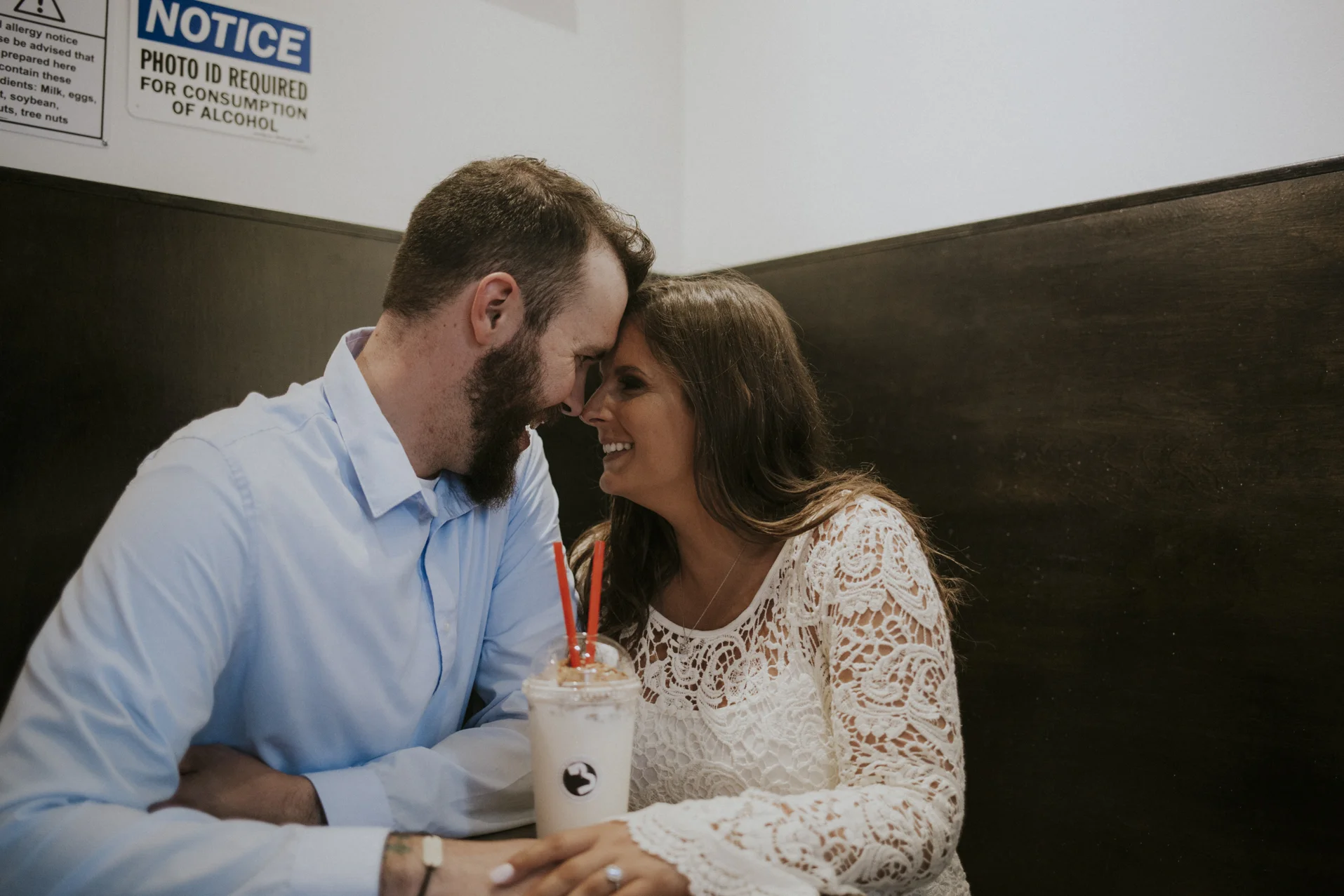 Justin and Shannon - an Over-the-Rhine Engagement session featuring Rhinegeist, Buzzed Bull, Holtmans, and Old St. Mary's Church.
