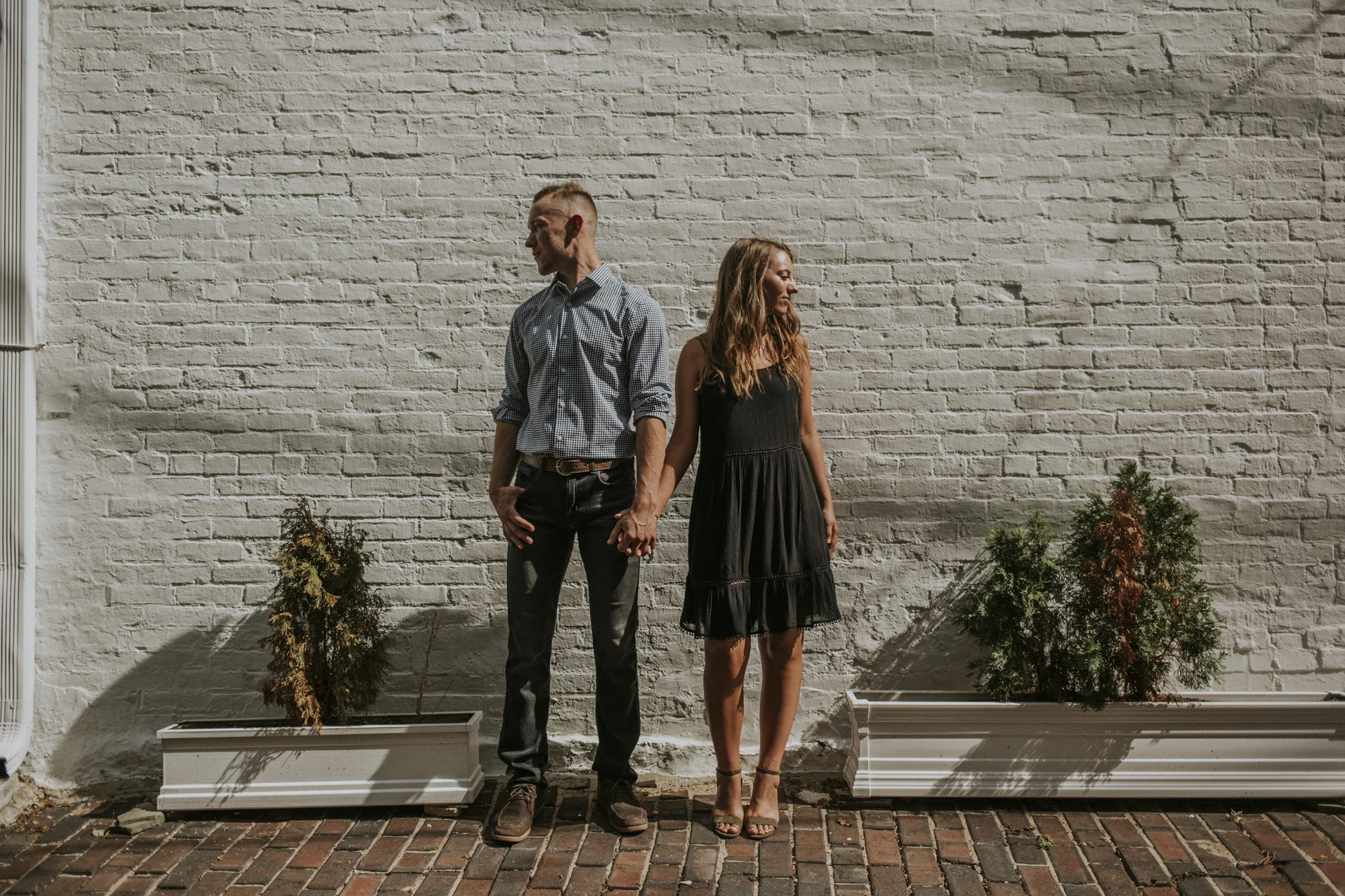 Avery and Noah Romantic Engagement Session in downtown Covington and French Park. Cincinnati Engagement Photography