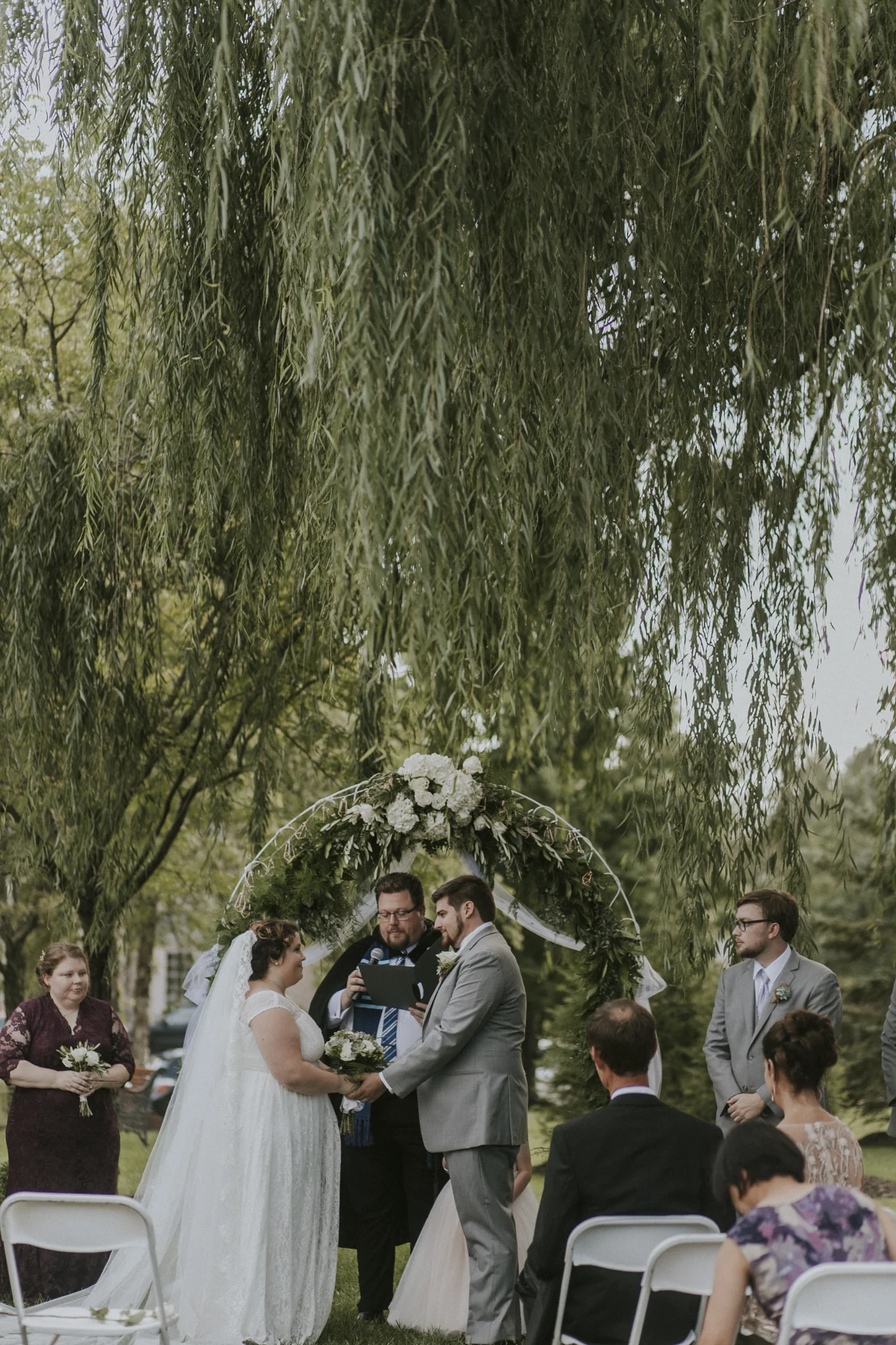 Miriam and Ave - A Romatnic Backyard Wedding in the fall. Cincinnati Ohio Backyard Weddings.