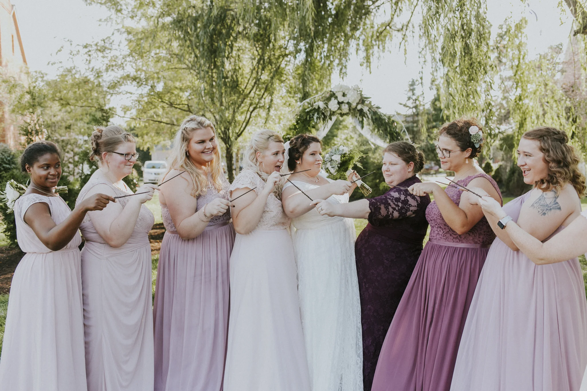 Miriam and Ave - A Romatnic Backyard Wedding in the fall. Cincinnati Ohio Backyard Weddings.