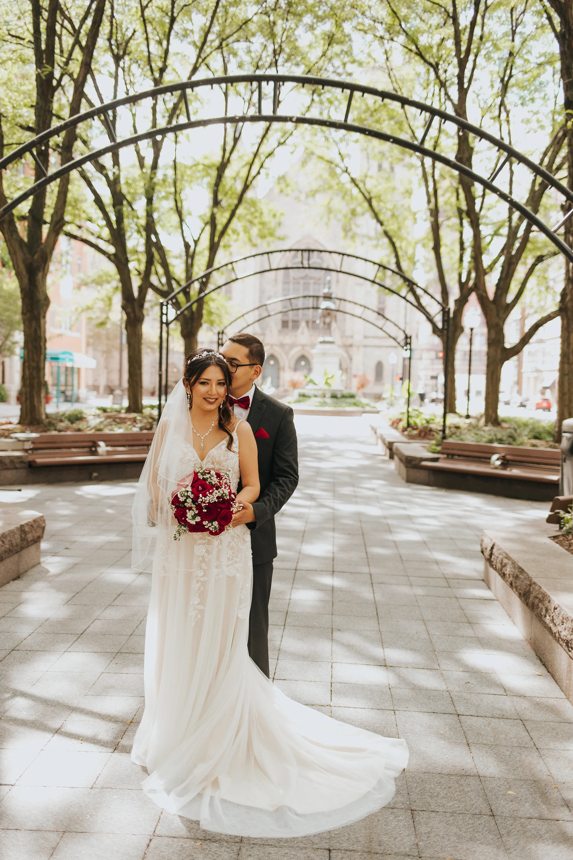 Downtown Cincinnati Bridal Portraits in Smale Park, Over the Rhine, and more By Bare Moments Photography