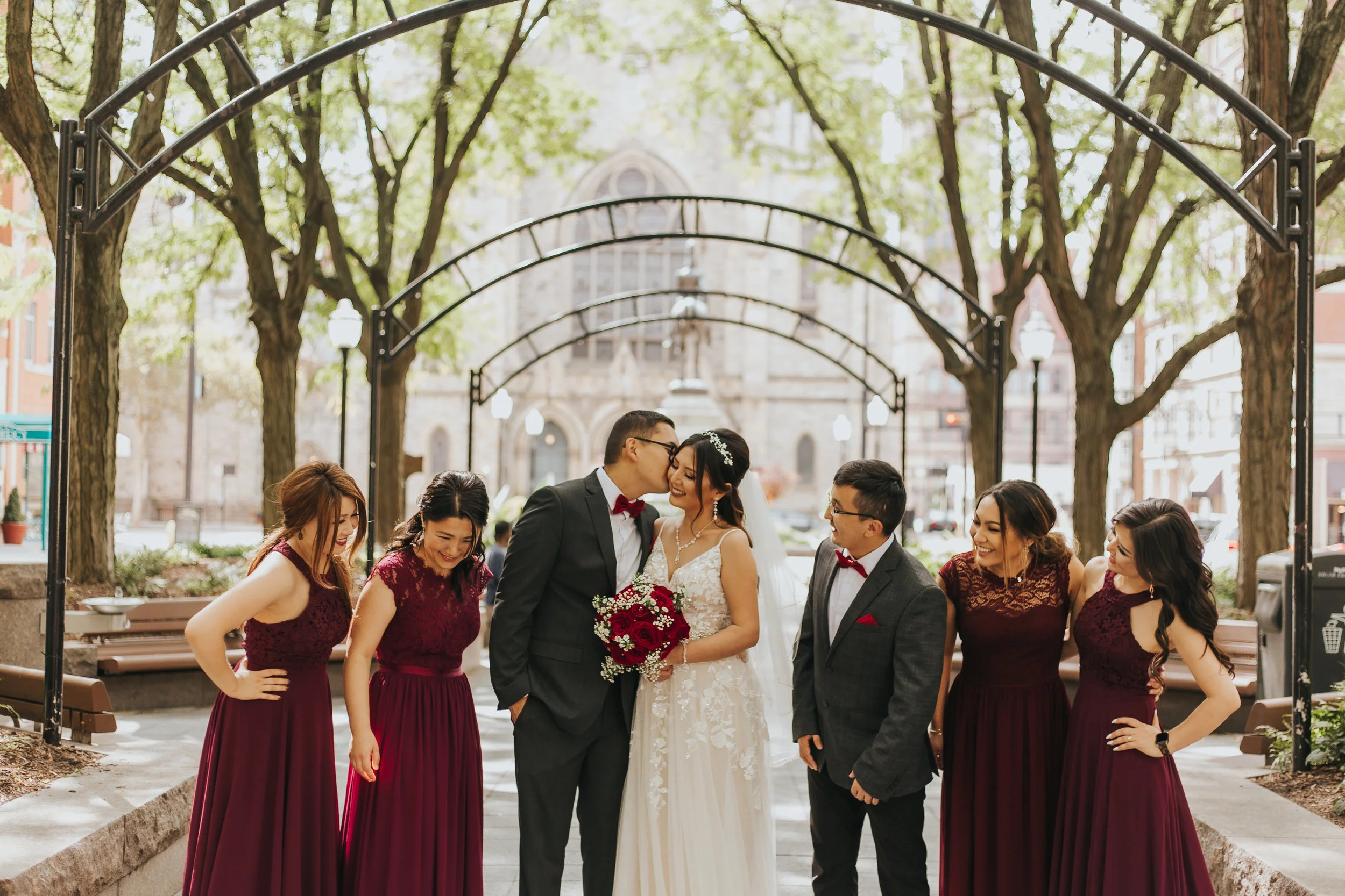 Downtown Cincinnati Bridal Portraits in Smale Park, Over the Rhine, and more By Bare Moments Photography