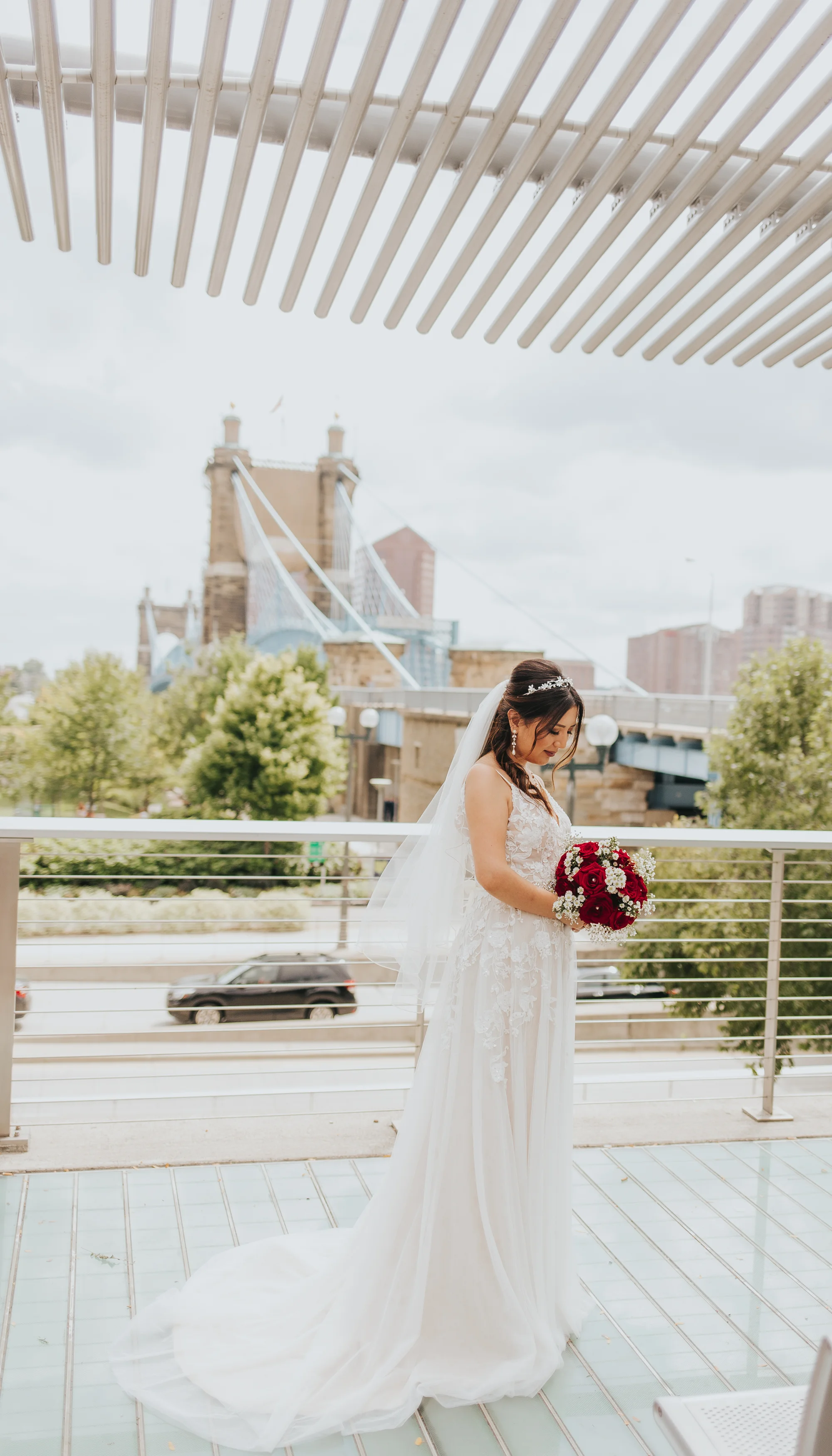 Downtown Cincinnati Bridal Portraits in Smale Park, Over the Rhine, and more By Bare Moments Photography