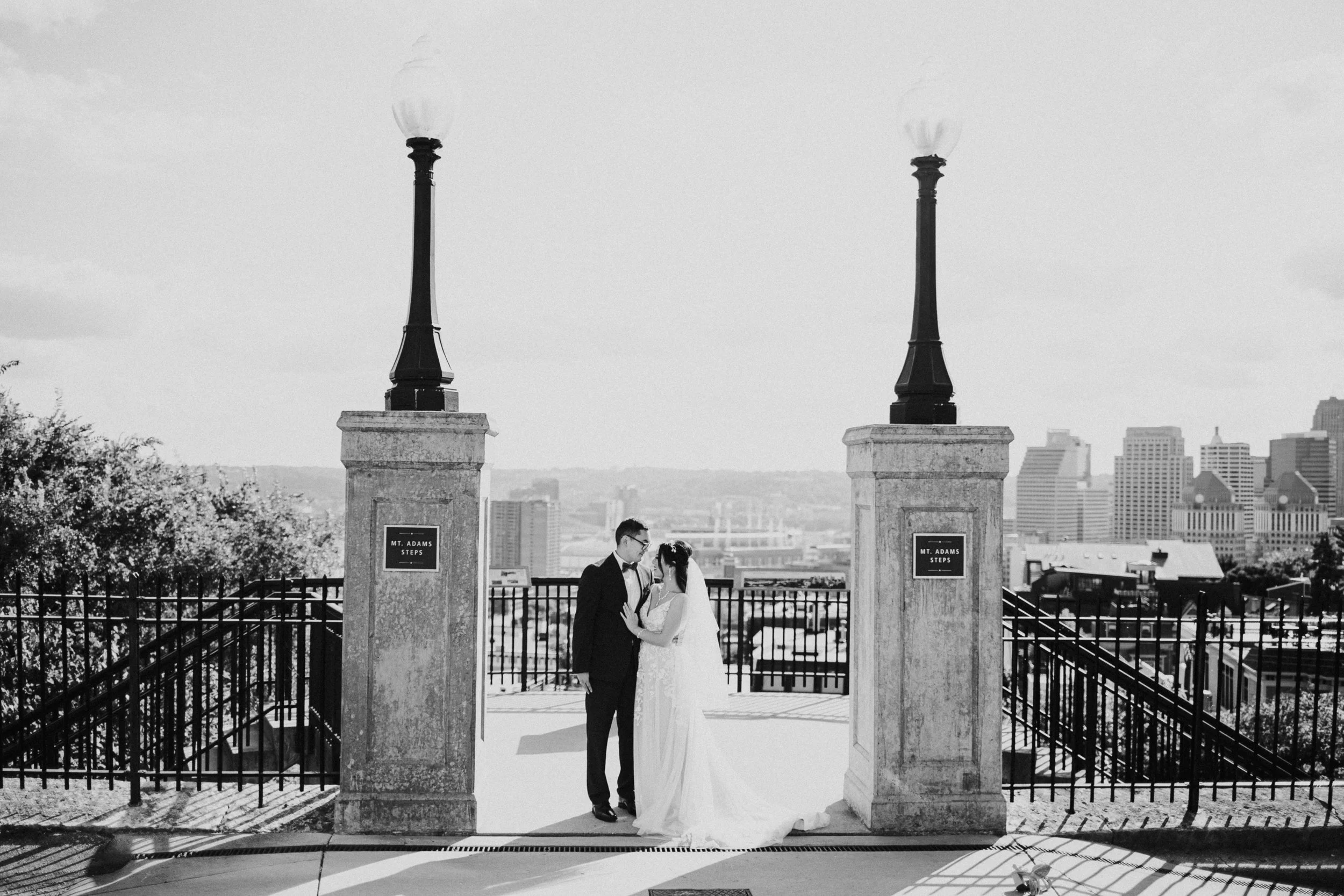 Downtown Cincinnati Bridal Portraits in Smale Park, Over the Rhine, and more By Bare Moments Photography