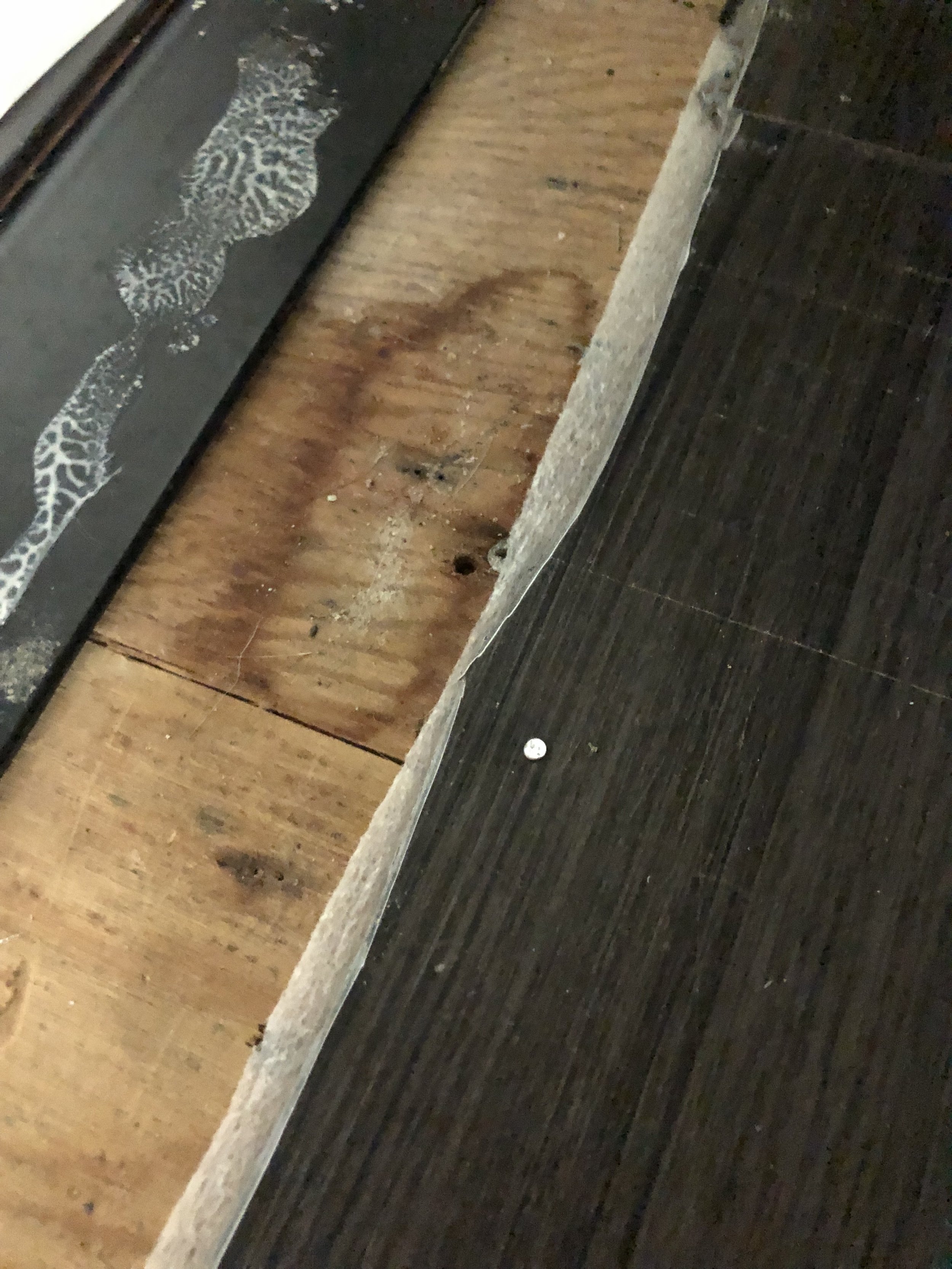 Nailing the fist row down to prevent it moving with slide