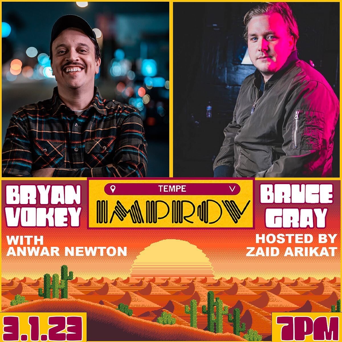 Phoenix area, March 1 I&rsquo;ll be at the @tempeimprov with @brucegray. Ticket link in bio and stories. Use promo code: Vokey for a big ole discount.