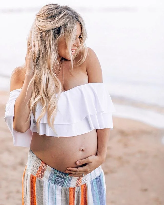 Mike has been encouraging me to take some maternity photos for awhile now and I am so glad he talked me into it! I had a little trouble adjusting to my pregnancy body when my belly "popped" and had a hard time embracing my new body. But with his help, I've actually become obsessed with my baby bump. ⁣
⁣
He tells me every day he thinks I've become more beautiful as I've gotten bigger and I genuinely feel very beautiful in my skin right now––also very exhausted and sore in my skin––but still beautiful nonetheless! 😂 ⁣
⁣
We are at 34 weeks and while my body can't push as hard as it used to––I’m learning that the hard way––I'm loving what this body has created for me and my husband. Definetly not taking these last weeks of tummy time with my baby boy for granted and am TRYING to listen to this new body that is pretty much screaming at me to rest and take it easy! 💙 Praying every day for a happy, healthy little boy.