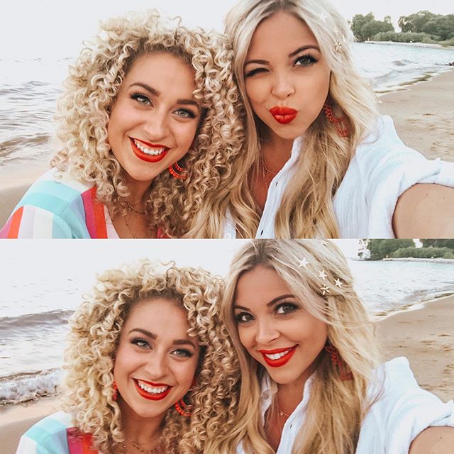 I don&rsquo;t always wear a red lip&mdash;but when I do it&rsquo;s because @frizzandfrillzz came to town to celebrate an early 4th of July on the beach 🙌🏻🌊🇺🇸