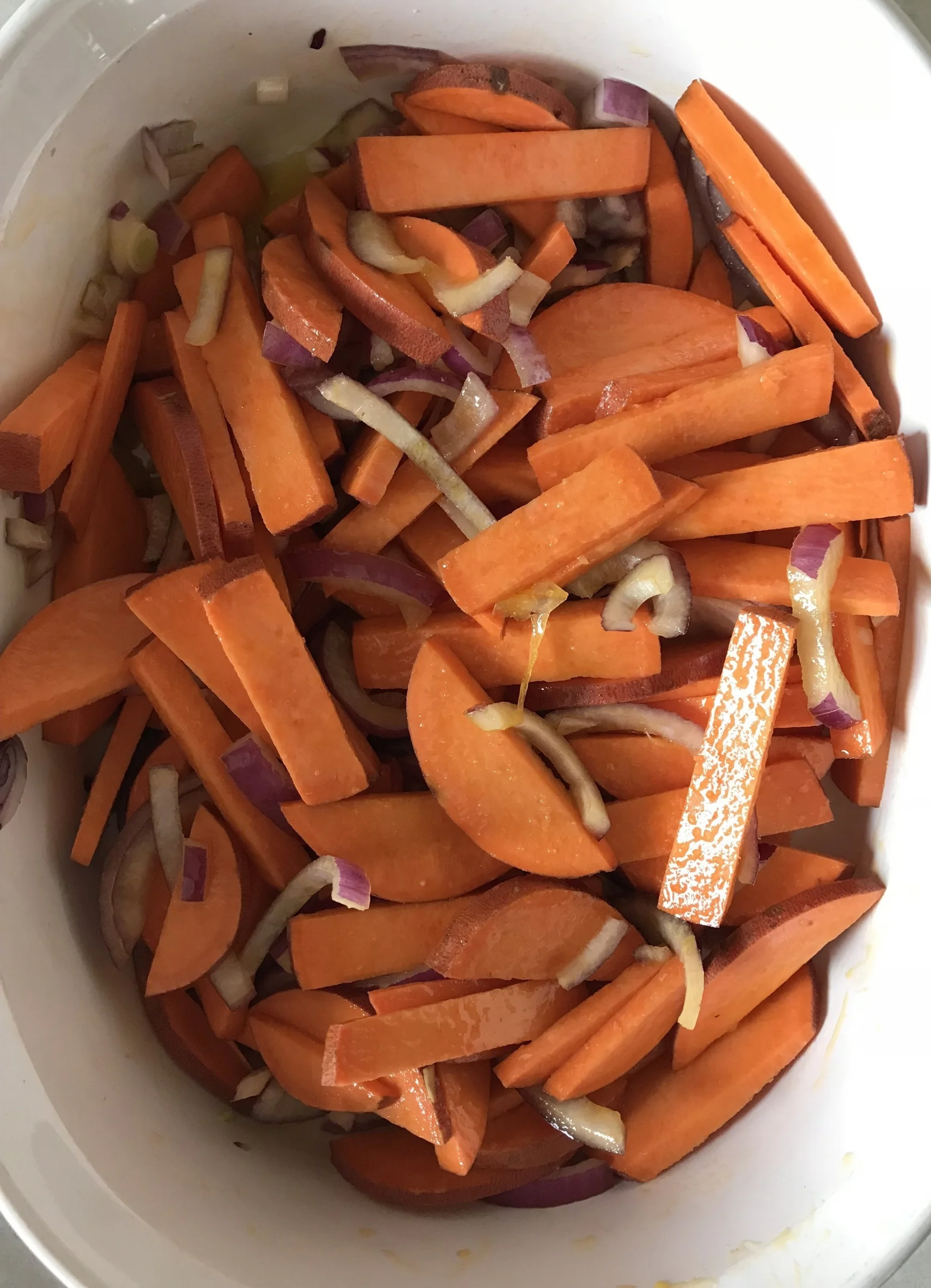 Roasted Sweet Potatoes with Red Onion