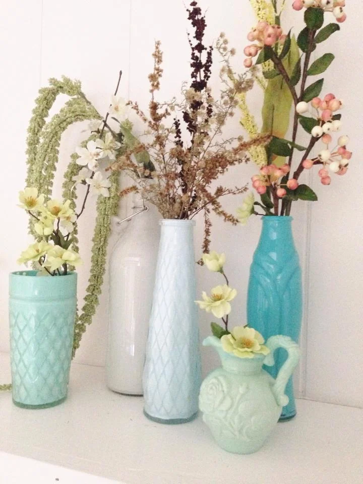 DIY colored glass bottles