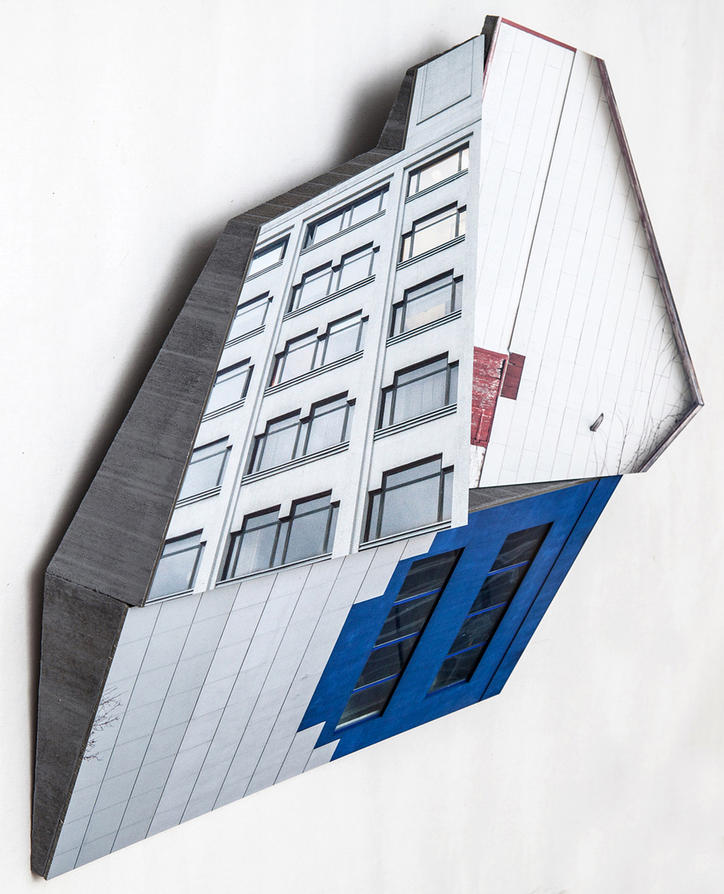 KRISTA SVALBONAS | Migrator 3, 20 x 21 x 5 inches / 51 x 53.5 x 12.5 cm, UV print on dibond and wood, 2016