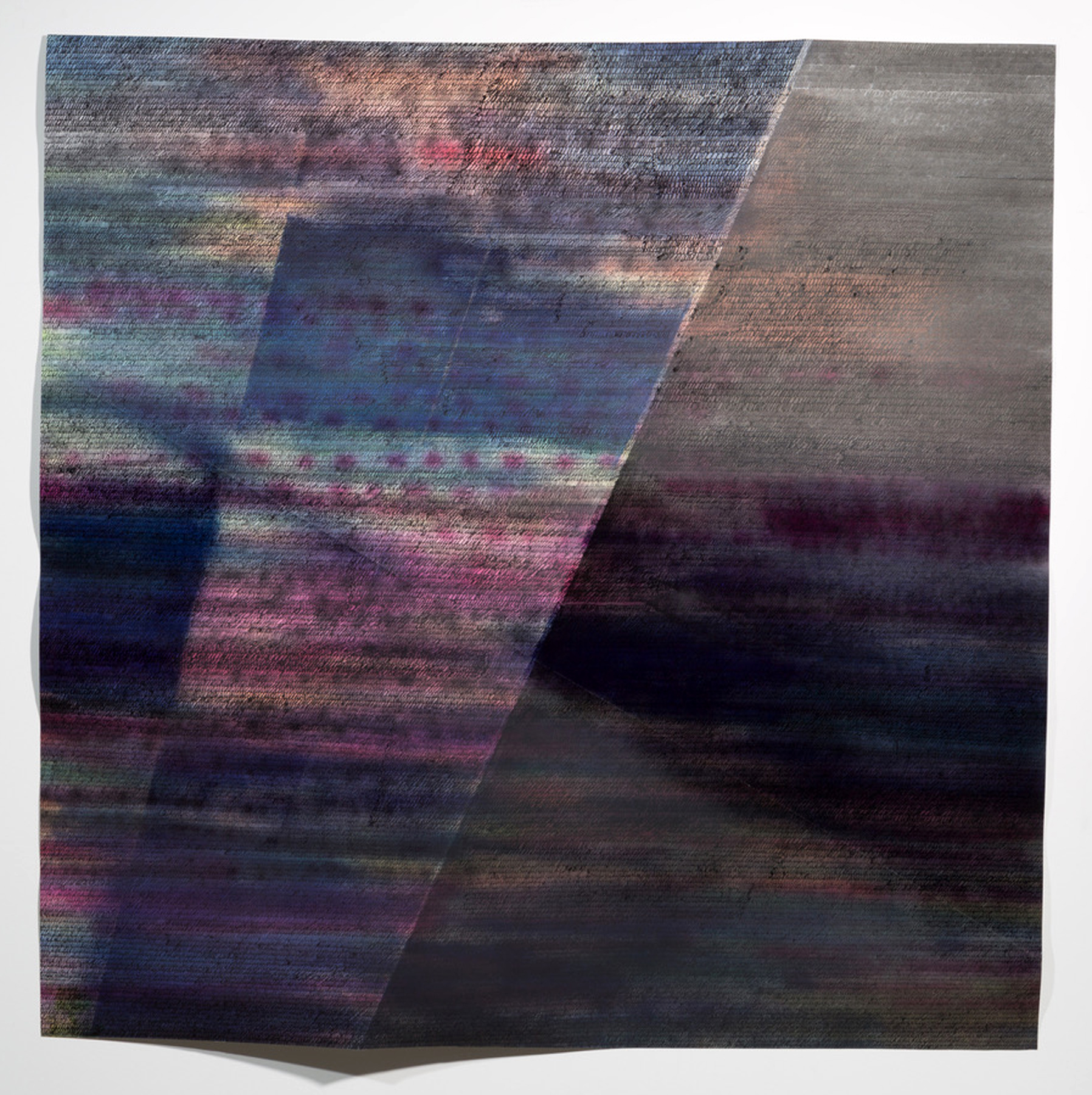 LINDSEY LANDFRIED | Welkin, 58 x 58 inches / 147.3 x 147.3 cm, acrylic on folded paper, 2017