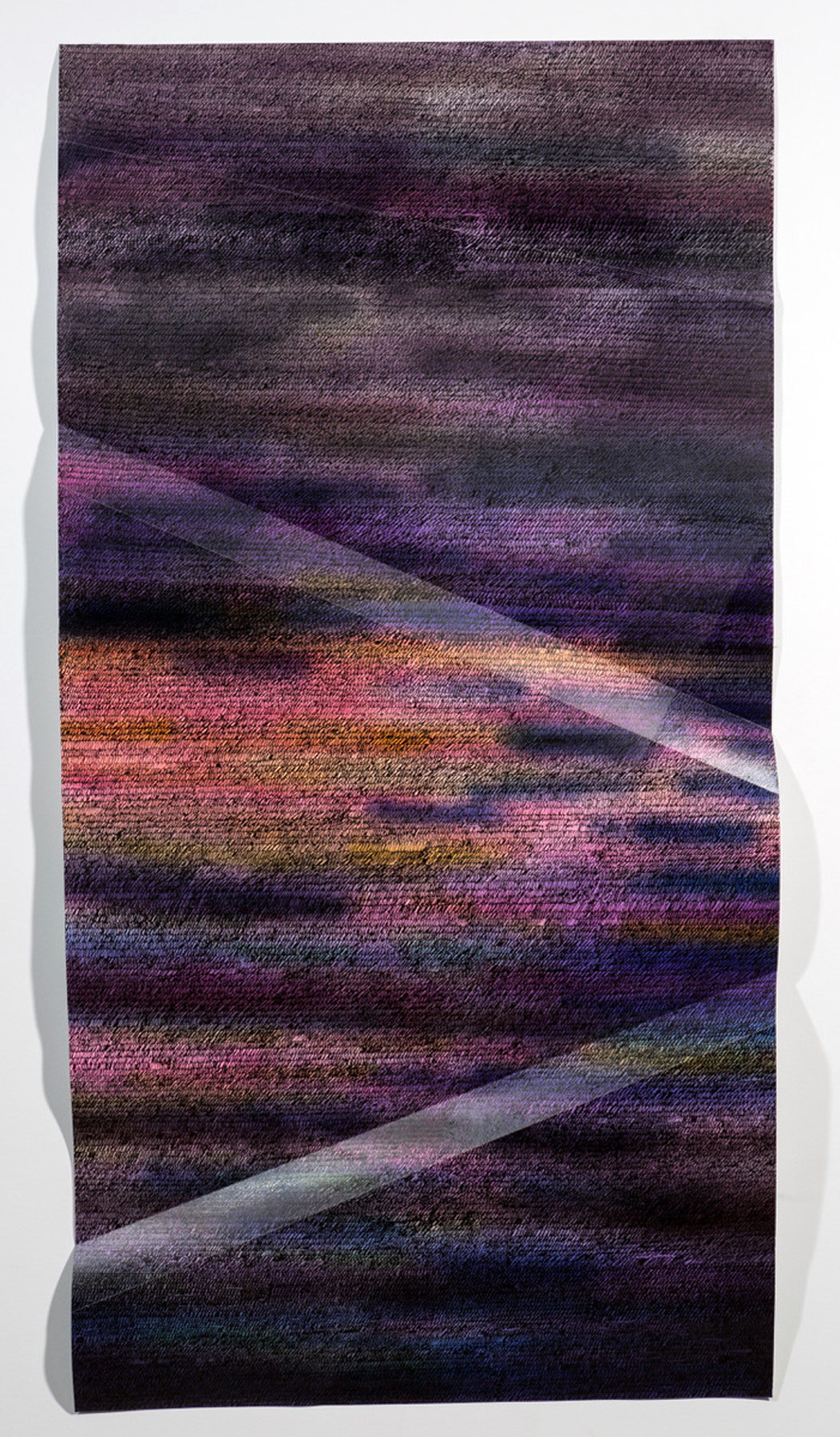 LINDSEY LANDFRIED | Rheology, 56 x 29.5 inches / 142 x 75 cm, acrylic on folded paper, 2017