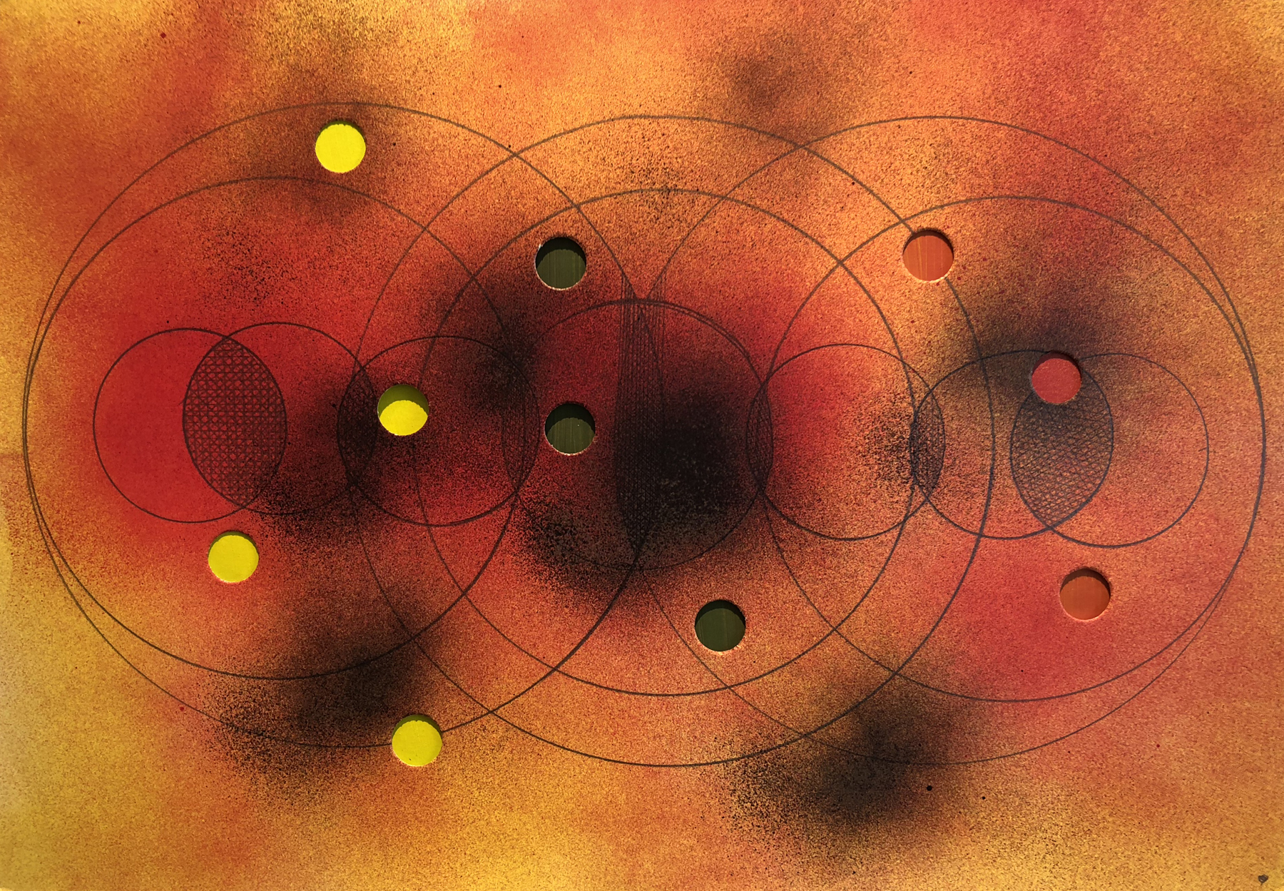 Brazilian Papers, 13.5 x 19.25 inches / 34.5 x 49 cm, airbrush, acrylic, graphite on paper, 2018