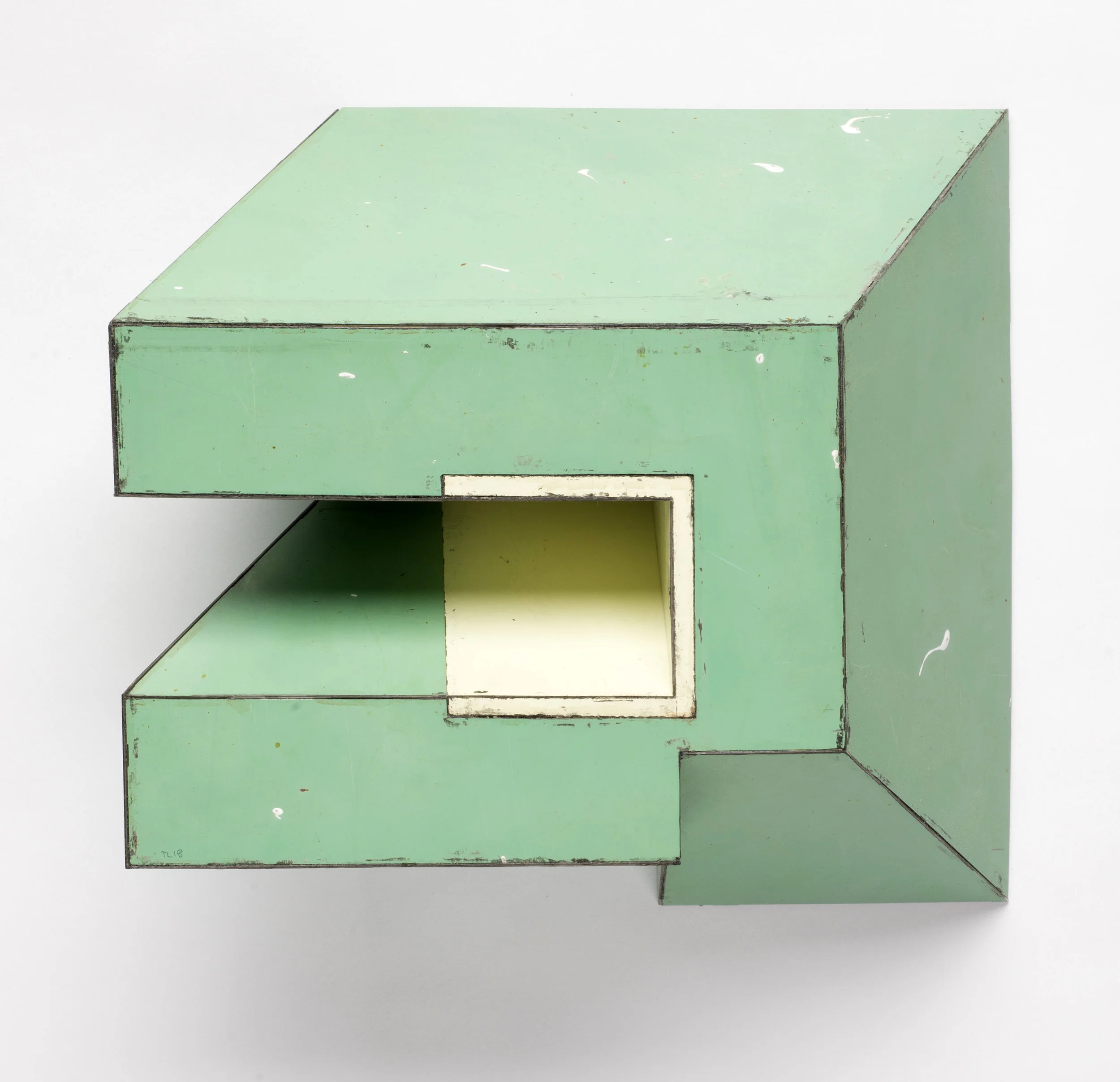 Real Potential, 9.5 x 10.25 x 4.25 inches / 24.1 x 26 x 10.8 cm, salvage steel, marine-grade plywood, silicone, vulcanized rubber, hardware, 2018