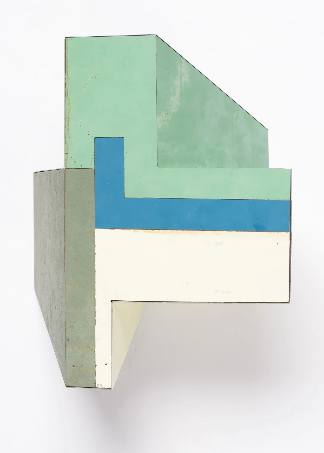 Kosher Ham, 12 x 10 x 5 inches / 30.5 x 25.4 x 12.7 cm, salvage steel, marine-grade plywood, silicone, vulcanized rubber, hardware, 2018